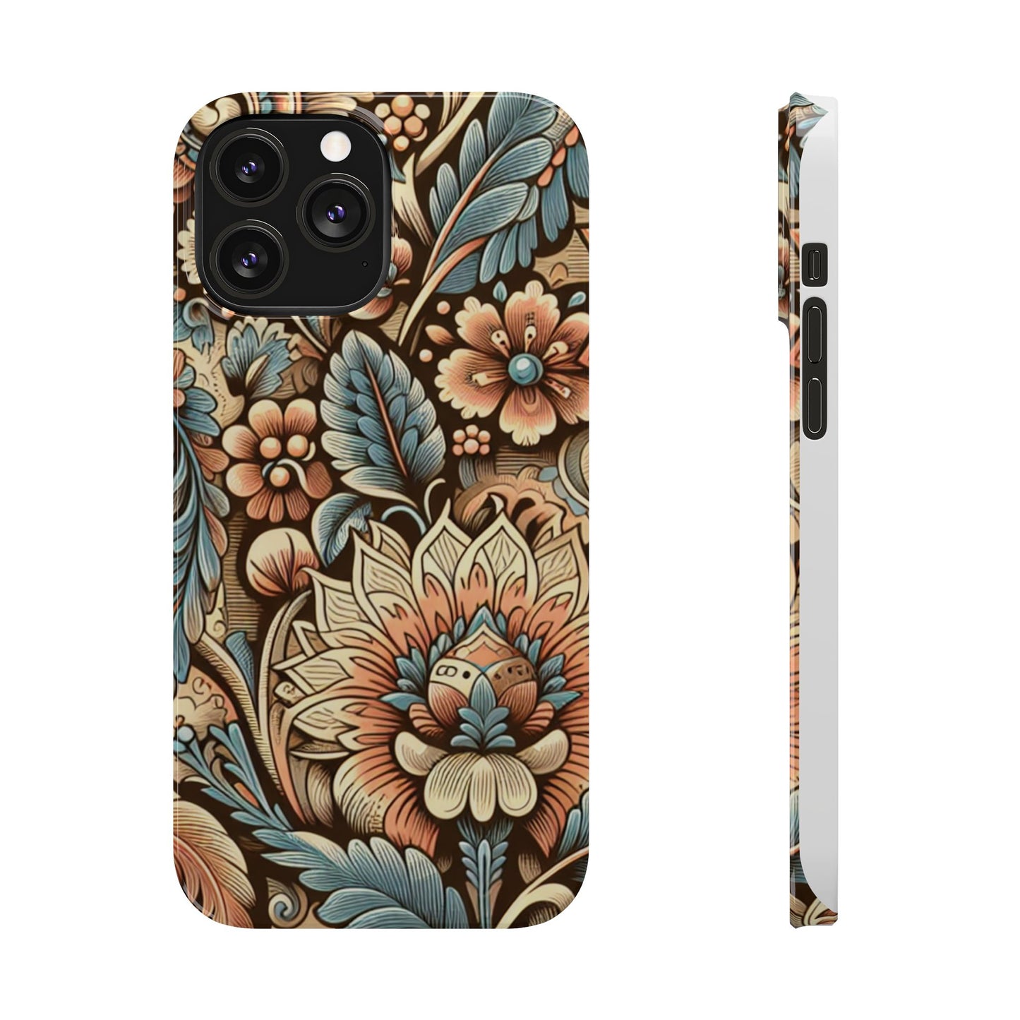 Floral Slim Phone Case, Boho Chic Phone Cover, Stylish Gift for Her, Spring and Summer Accessory, Trendy Phone Protector