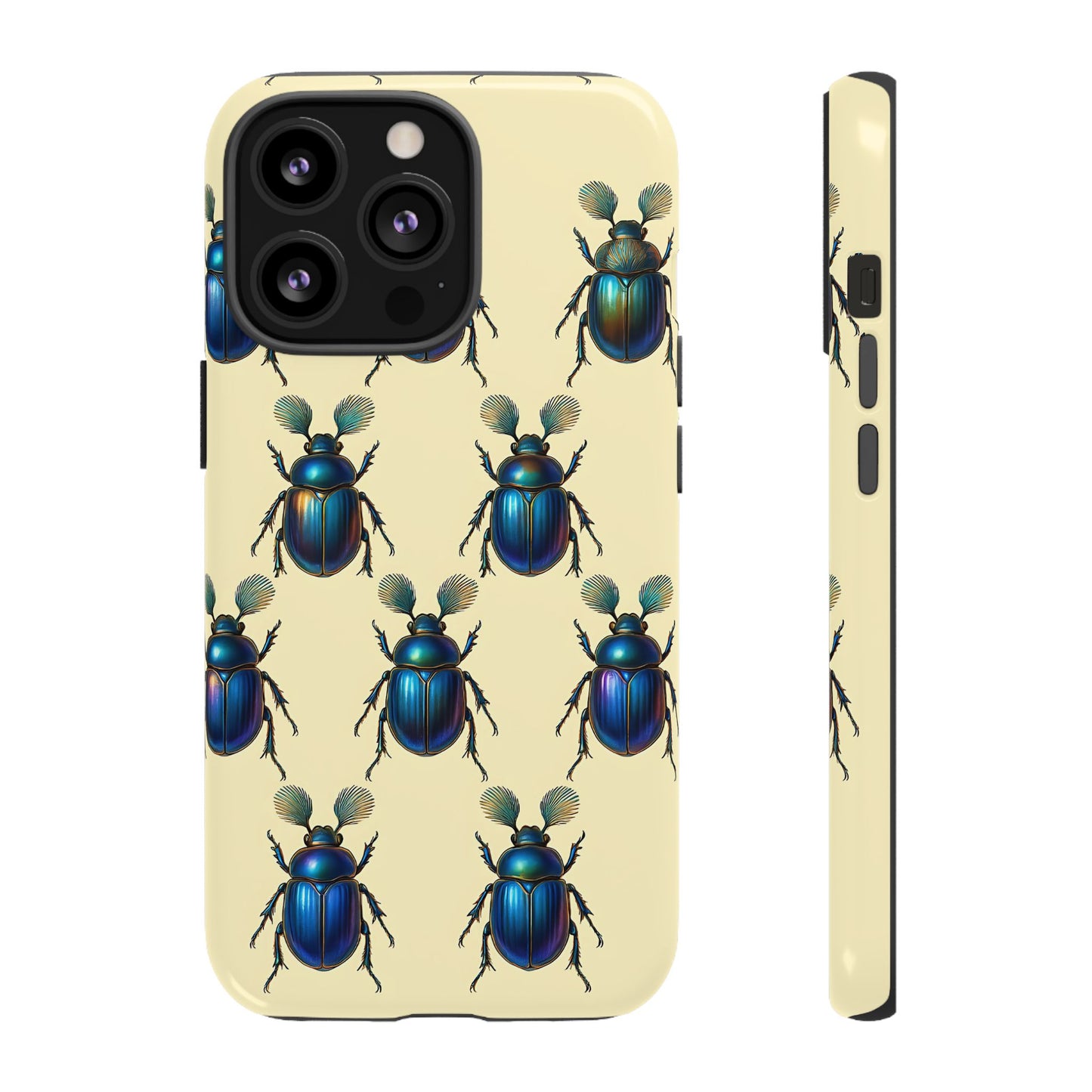 Beetle Tough Phone Case - Nature-Inspired Insect Art, Vintage Bug Pattern Design, Compatible with iPhone, Galaxy, and Google Phones