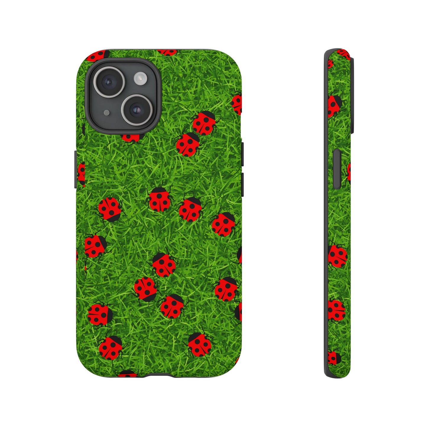 Ladybug Tough Phone Case - Cute Insect Aesthetic, Nature Pattern Art Design, Compatible with iPhone, Galaxy, and Google Phones