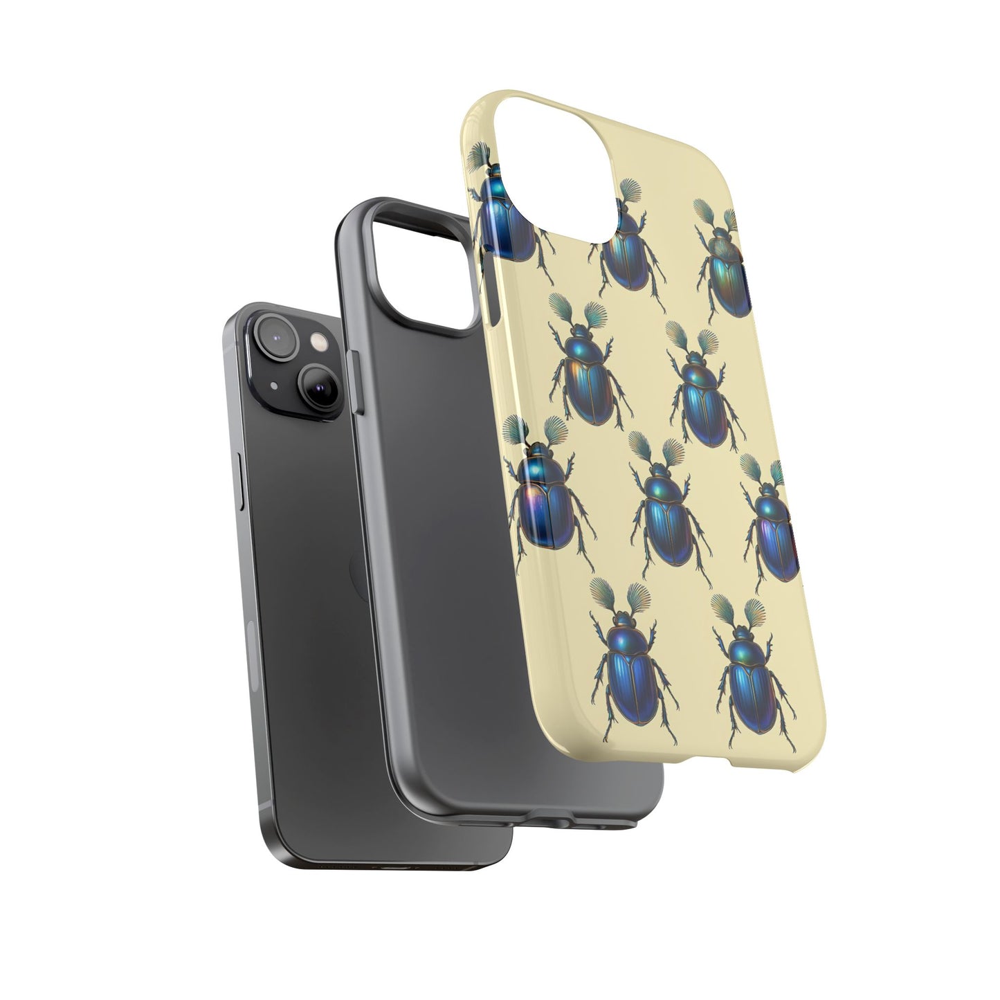 Beetle Tough Phone Case - Nature-Inspired Insect Art, Vintage Bug Pattern Design, Compatible with iPhone, Galaxy, and Google Phones
