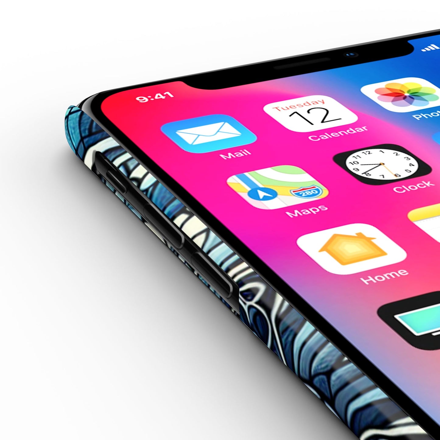 Decorative Slim Phone Case - Blue Mandala Design, Gift for Her, Phone Accessories, Boho Style, Unique Cell Phone Cover, Trendy Tech