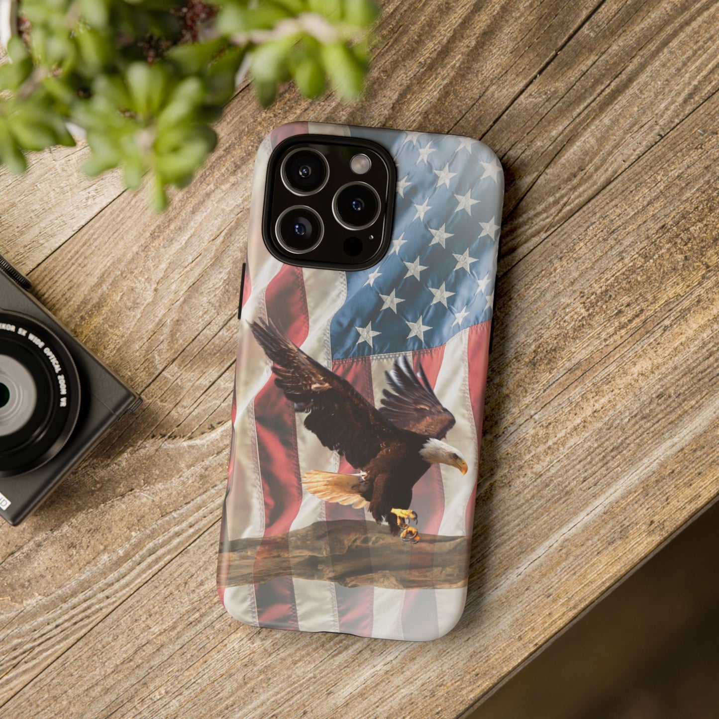 Patriotic Bald Eagle Phone Case American Flag Cover Compatible with iPhone, Samsung, Galaxy, Pixel, 4th of July Patriotic Gift for Veterans