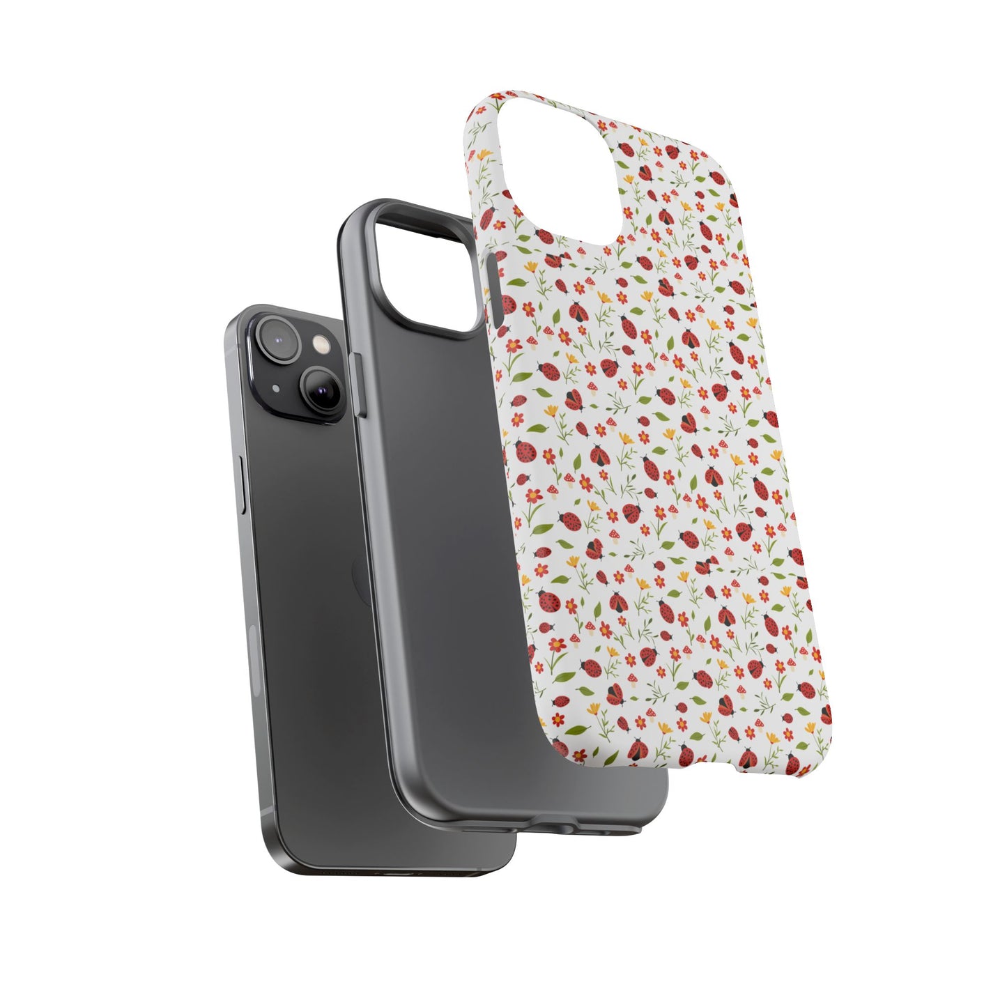 Ladybug Tough Phone Case - Cute Insect Aesthetic, Nature-Inspired Pattern Art, Compatible with iPhone, Galaxy, and Google Phones
