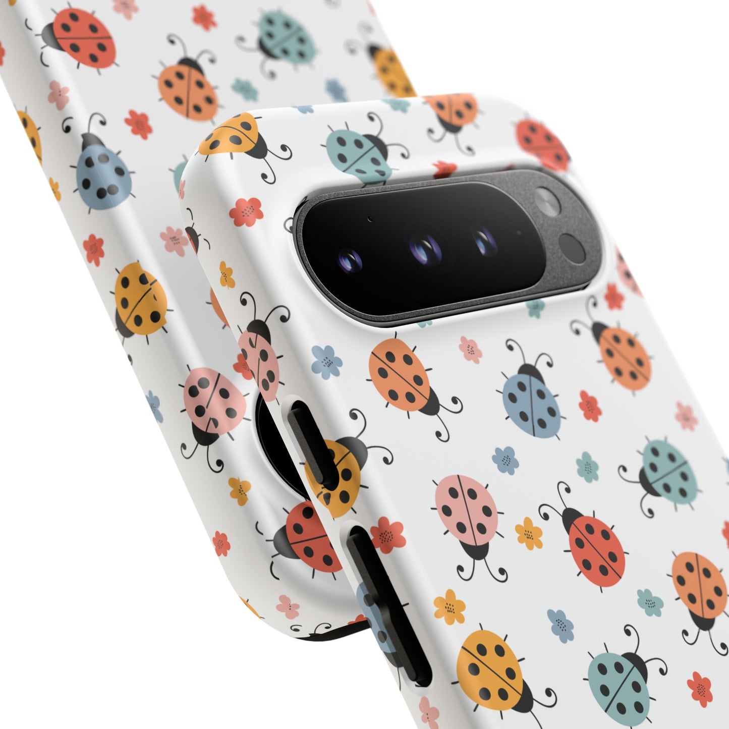 Ladybug Tough Phone Case - Cute Insect Aesthetic, Nature-Inspired Pattern Art, Compatible with iPhone, Galaxy, and Google Phones