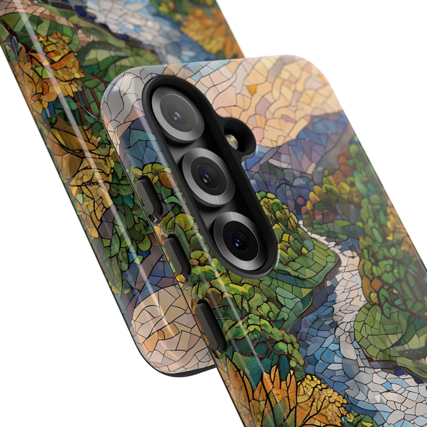 Cuyahoga Valley Mosaic Tough Phone Case - Midwest Forest Art, Scenic Nature Aesthetic, Compatible with iPhone, Galaxy, and Google Phones