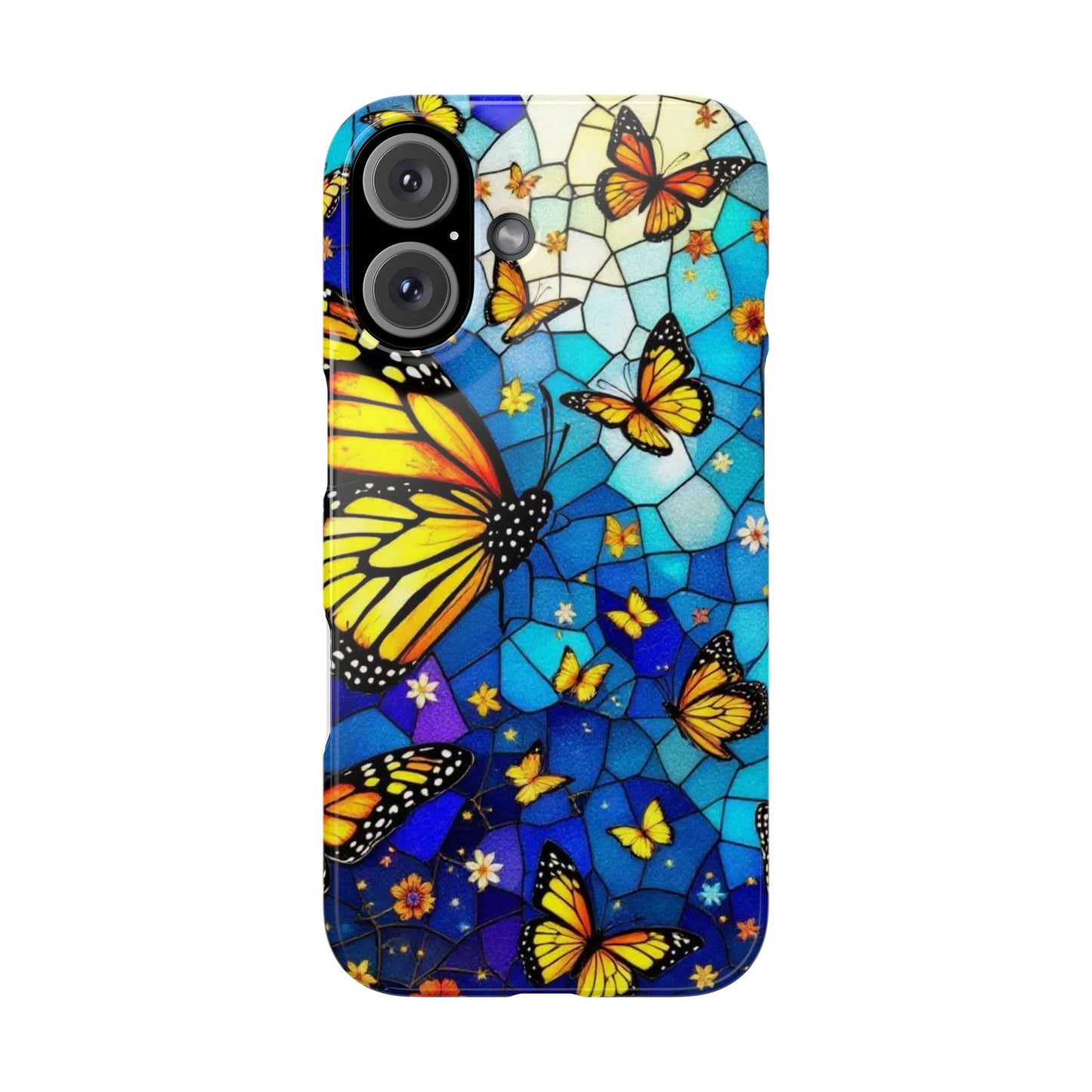 Butterfly Garden Slim Phone Case - Colorful Floral Design, Gift for Nature Lovers, Birthday Surprise, Eco-Friendly, Summer Vibes