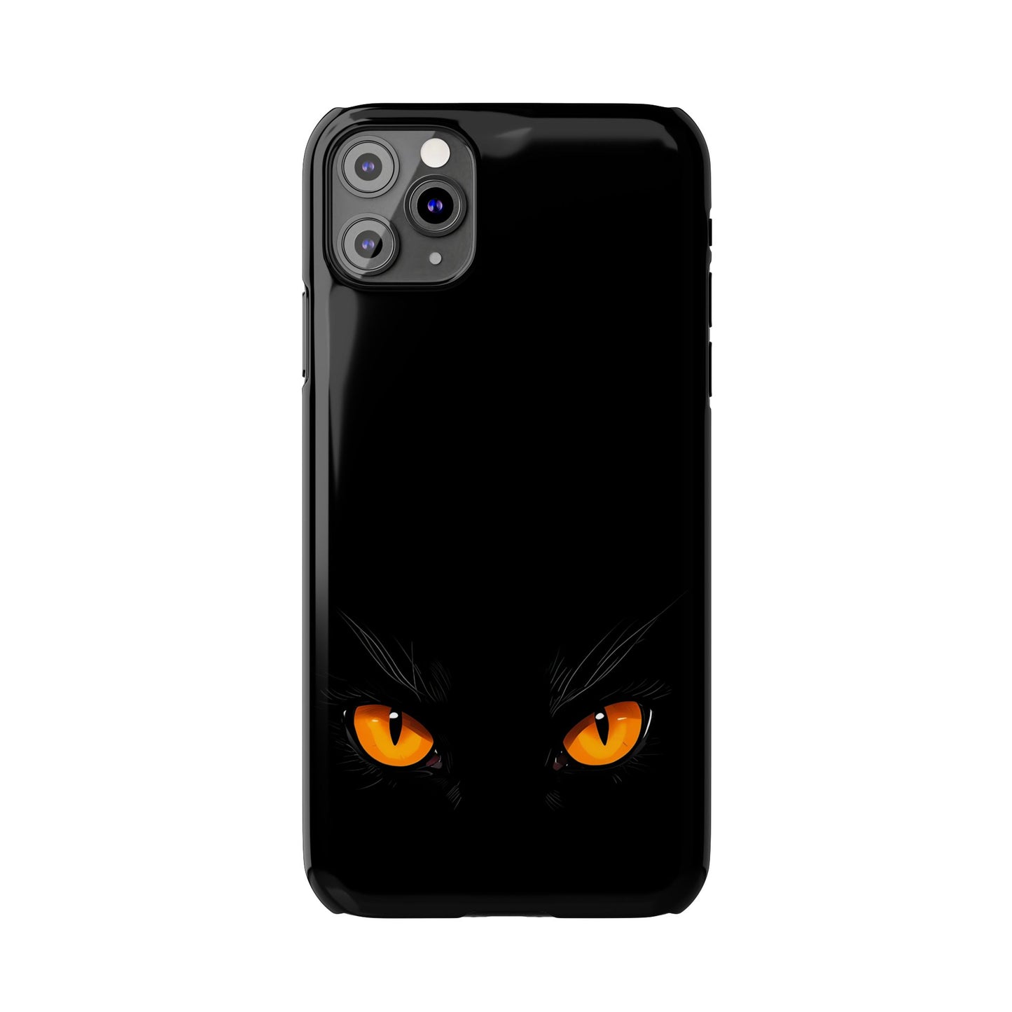 Black Cat Slim Phone Case - Gothic Halloween Aesthetic, Subtle Spookycore Aesthetic, Compatible with iPhone, Galaxy, and Google Phones