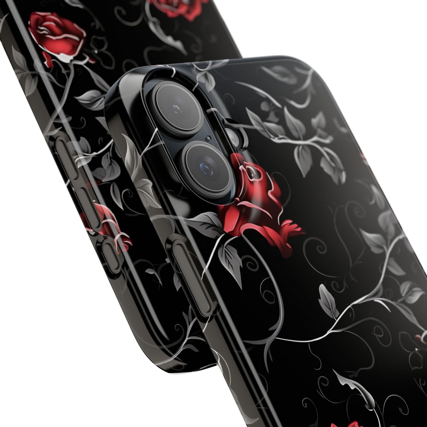 Elegant Floral Slim Phone Cases, Gothic Style Case, Rose Design Cover, Unique Gift for Her, Phone Accessories, Modern Chic