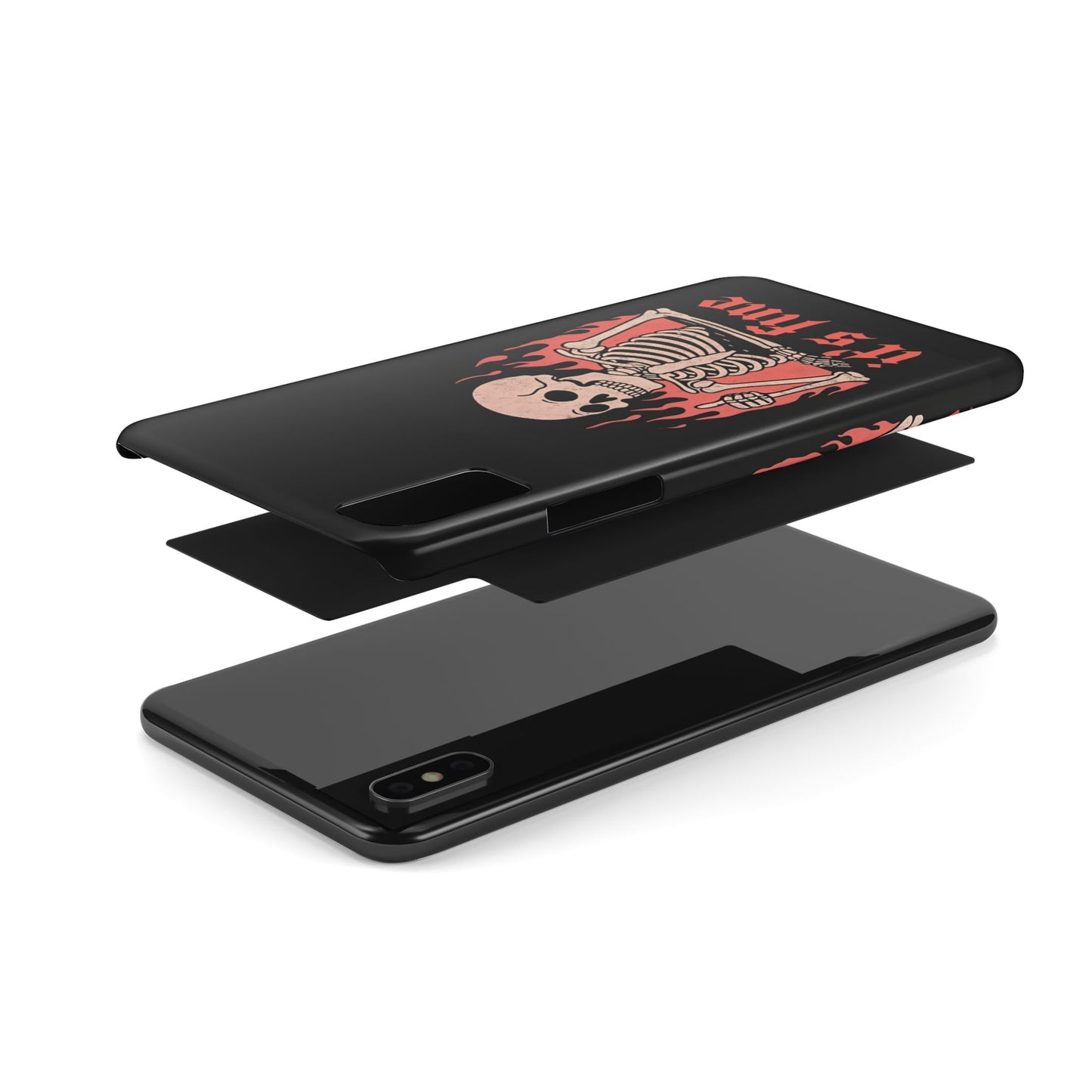 Skeleton It's Fine Phone Case, Slim Phone Cover, Halloween Gift, Gothic Style, Quirky Phone Accessories, Unique Slim Cases