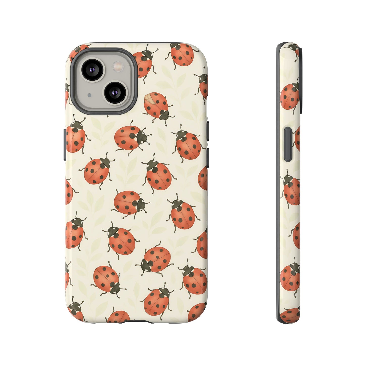 Ladybug Tough Phone Case - Cute Insect Aesthetic, Nature-Inspired Pattern Art, Compatible with iPhone, Galaxy, and Google Phones