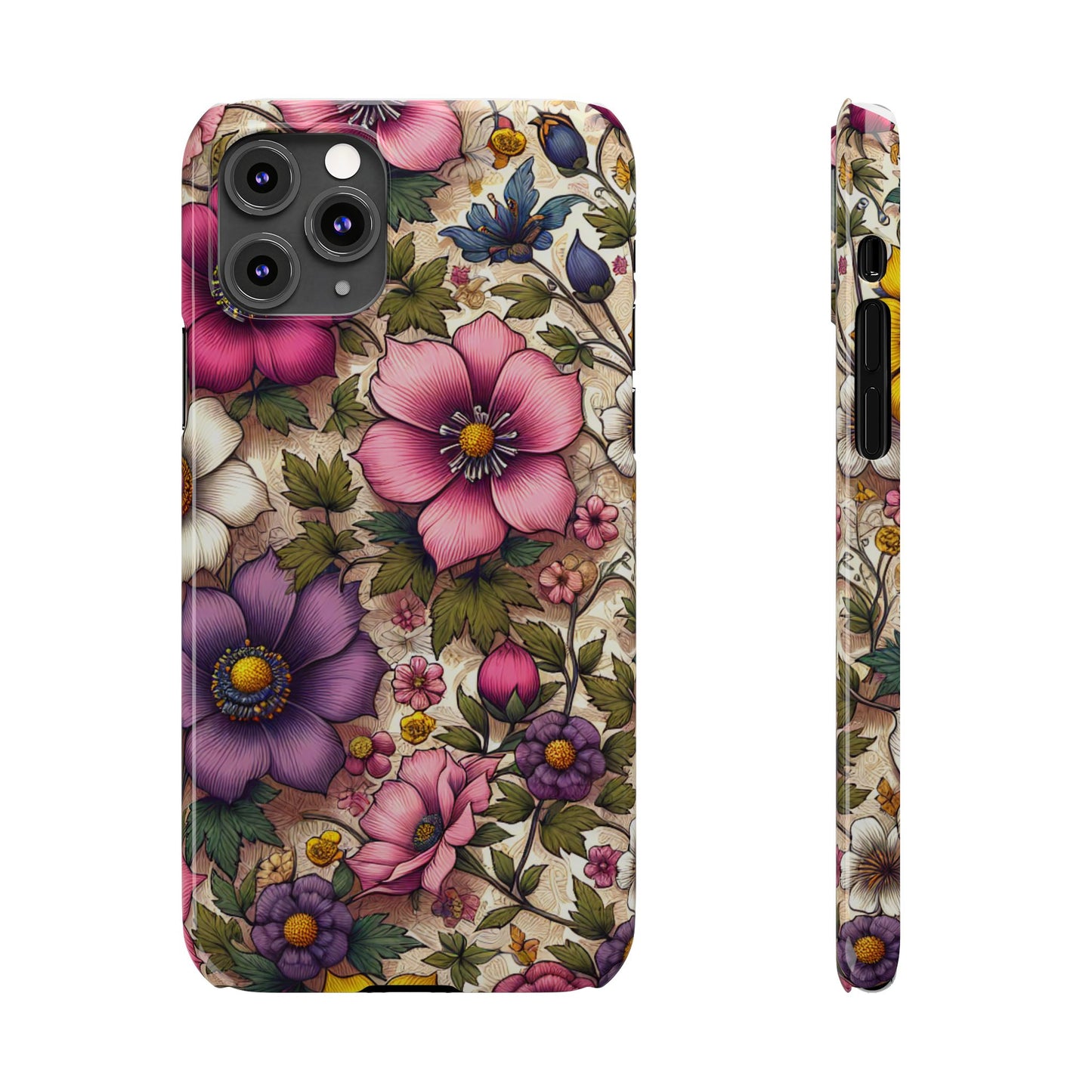 Floral Slim Phone Case - Vibrant Flower Design, Unique Floral iPhone Cover, Flower Phone Case, Gift for Her, Stylish Accessories