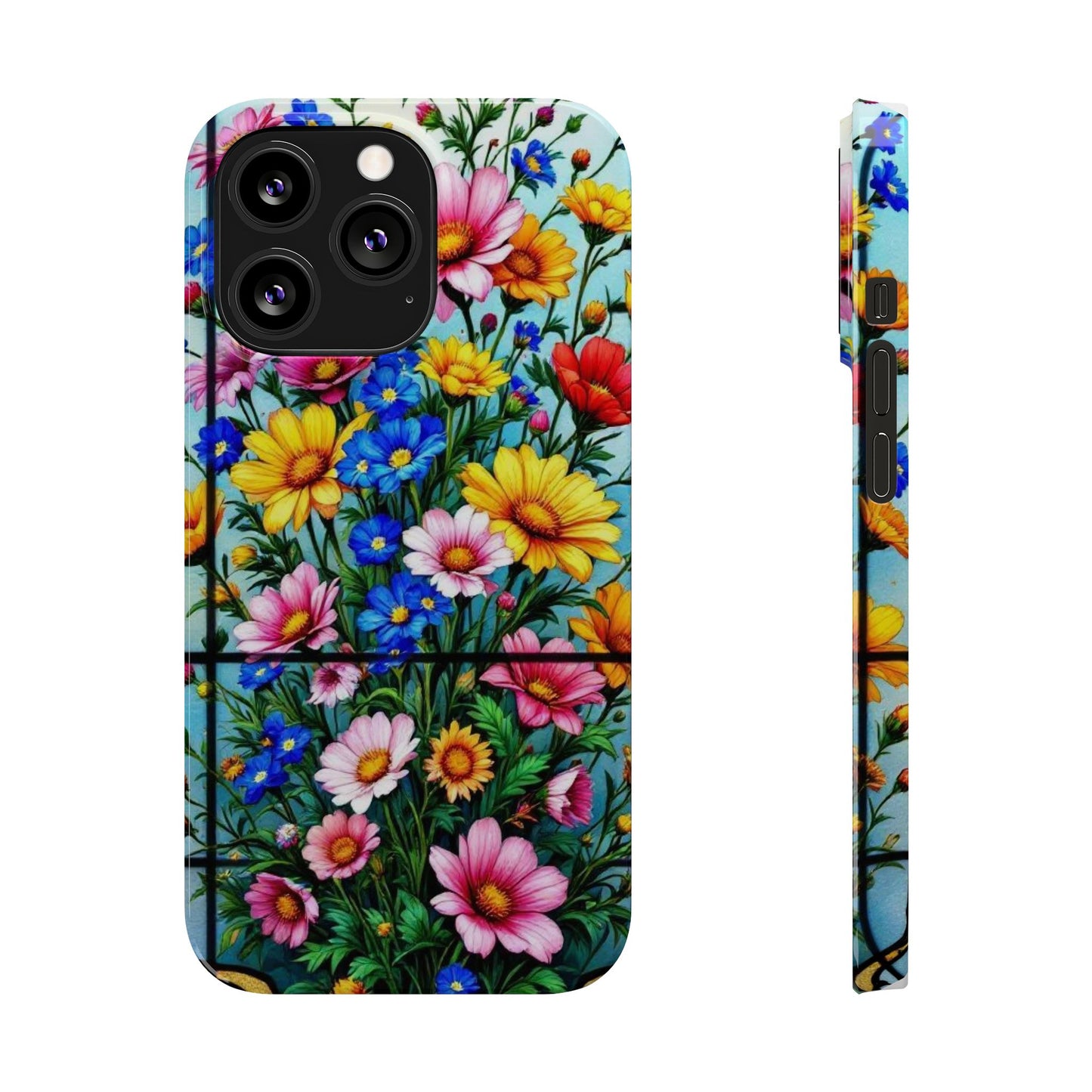 Vibrant Floral Slim Phone Cases | Cute Phone Cover Gifts for Nature Lovers, Spring Decor, Birthday or Holiday Gifts, Flower Design