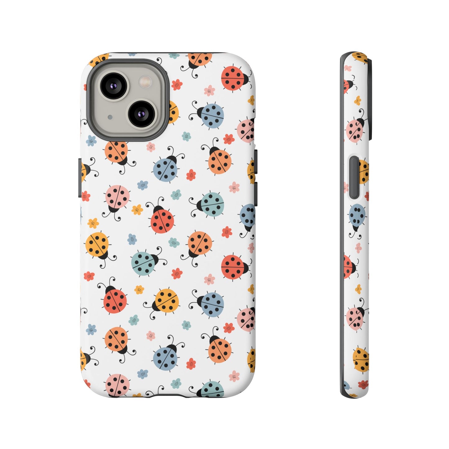 Ladybug Tough Phone Case - Cute Insect Aesthetic, Nature-Inspired Pattern Art, Compatible with iPhone, Galaxy, and Google Phones