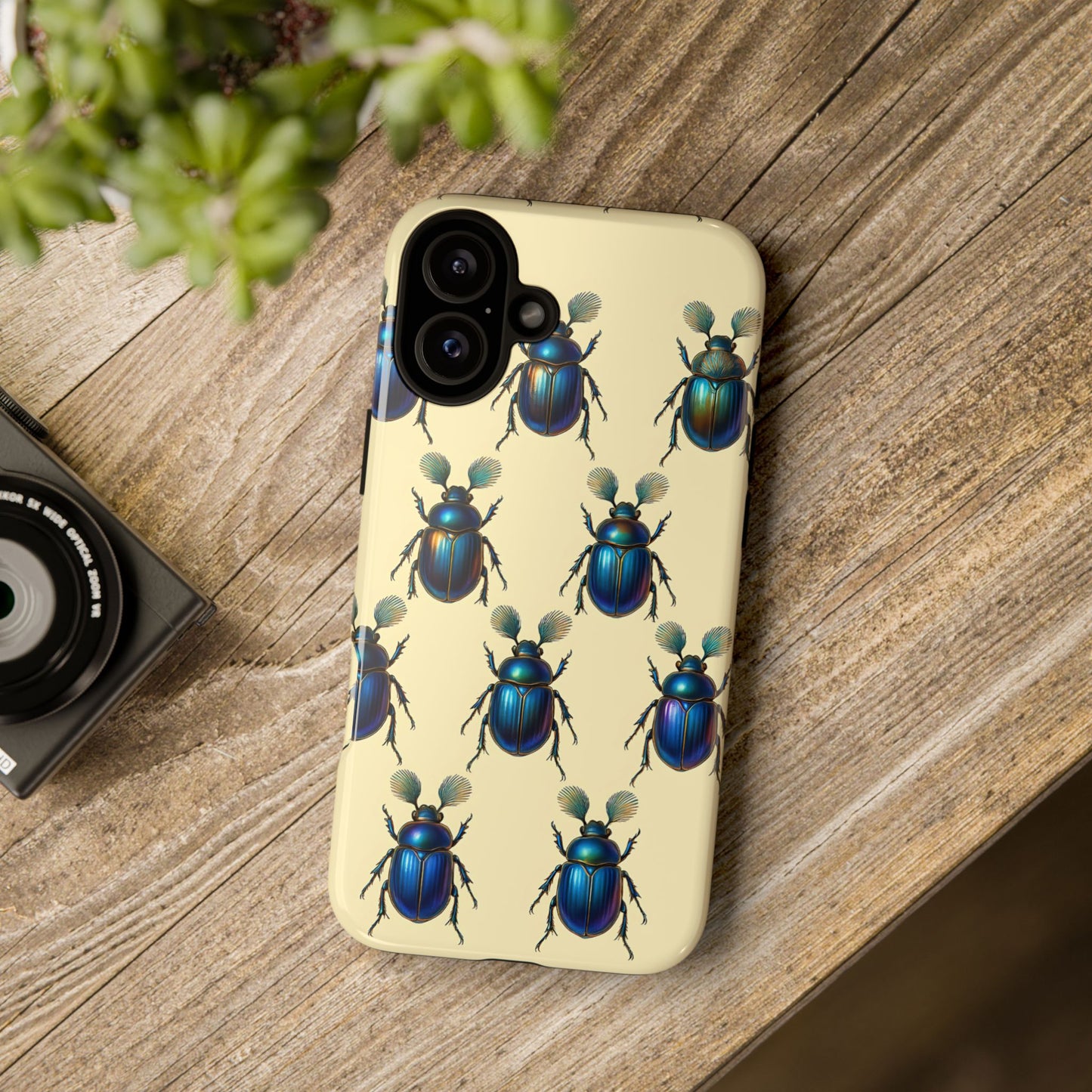 Beetle Tough Phone Case - Nature-Inspired Insect Art, Vintage Bug Pattern Design, Compatible with iPhone, Galaxy, and Google Phones