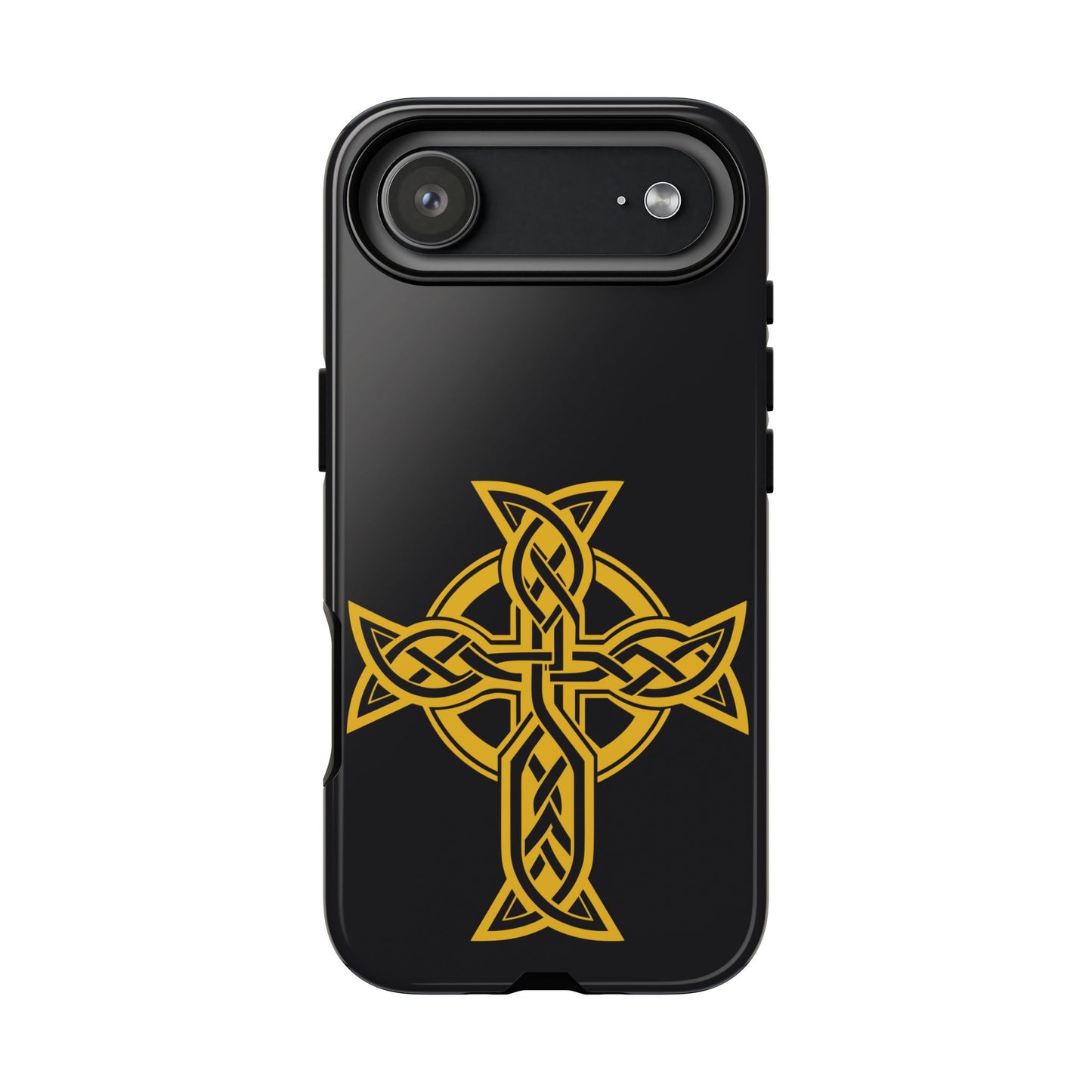 Celtic Cross Tough Phone Case Irish Knot Symbol Gold Black iPhone 17 16 15 14 13 Galaxy Google