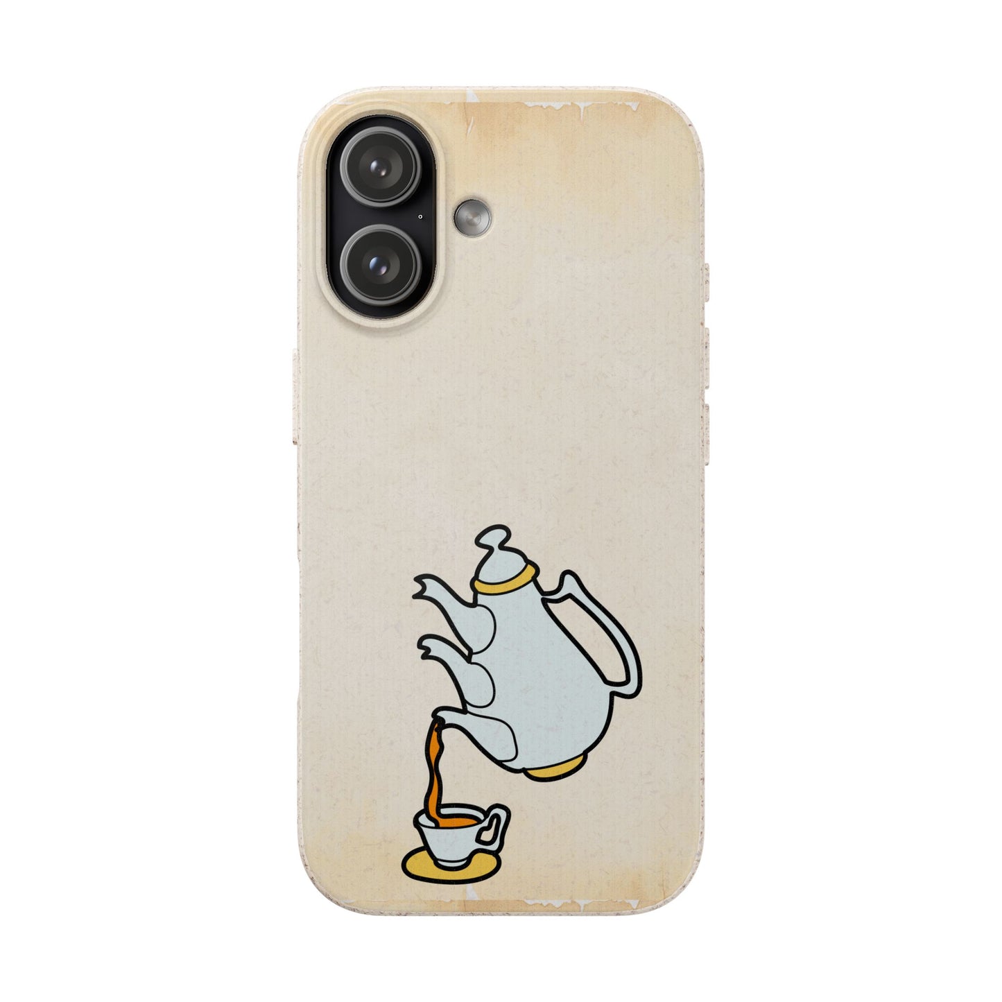 Alice in Wonderland Biodegradable Phone Case, Tea Kettle and Cups Phone Cover, Compatible with iPhone 17, 16, 15, 14, 13