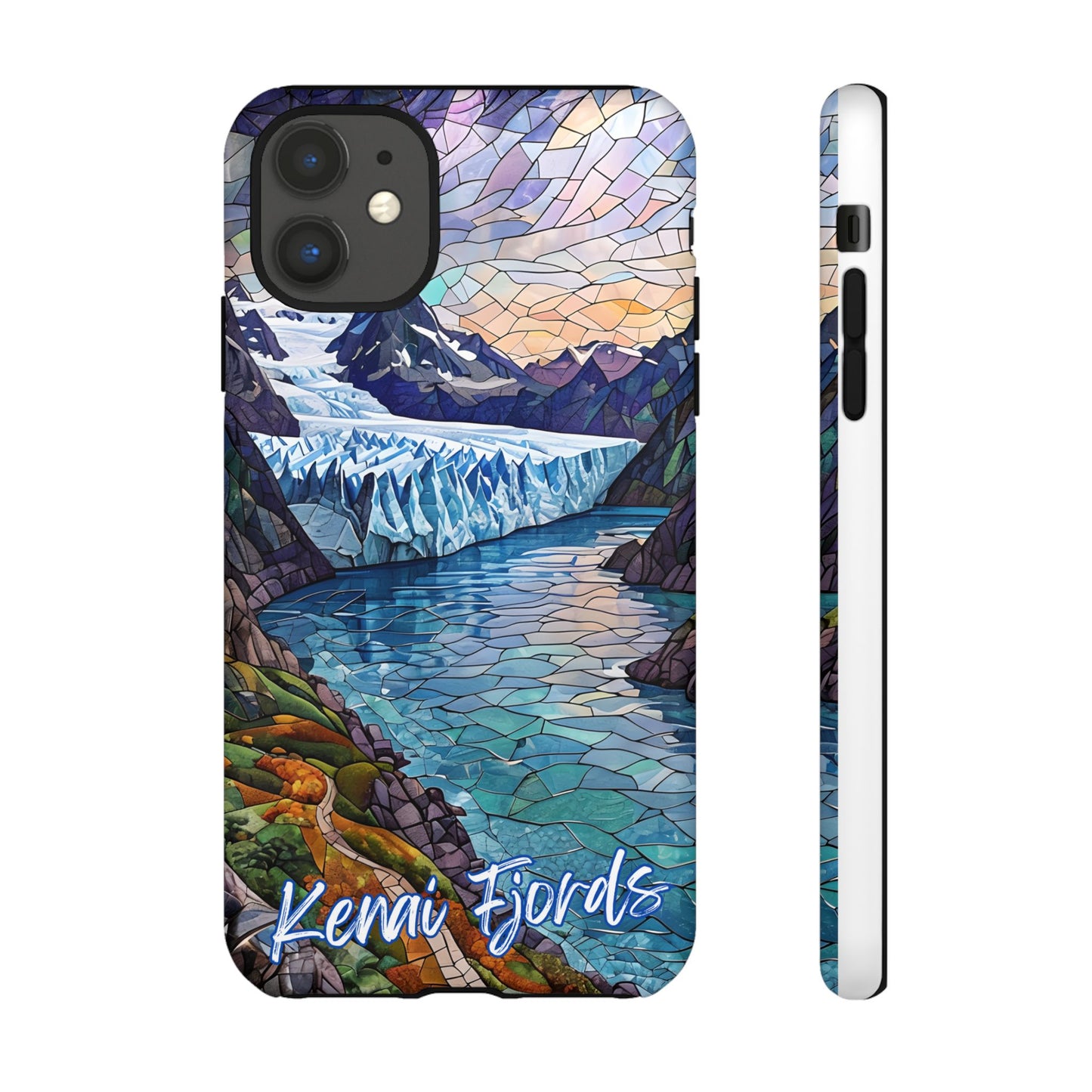Kenai Fjords National Park Alaska Phone Case, Mosaic Phone Case, Mountain Nature Art, National Park Gift, Scenic Forest Phone Cover