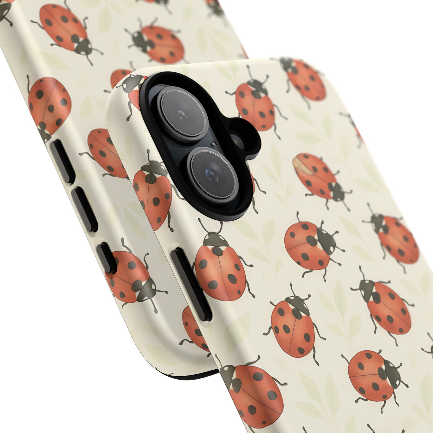 Ladybug Tough Phone Case - Cute Insect Aesthetic, Nature-Inspired Pattern Art, Compatible with iPhone, Galaxy, and Google Phones