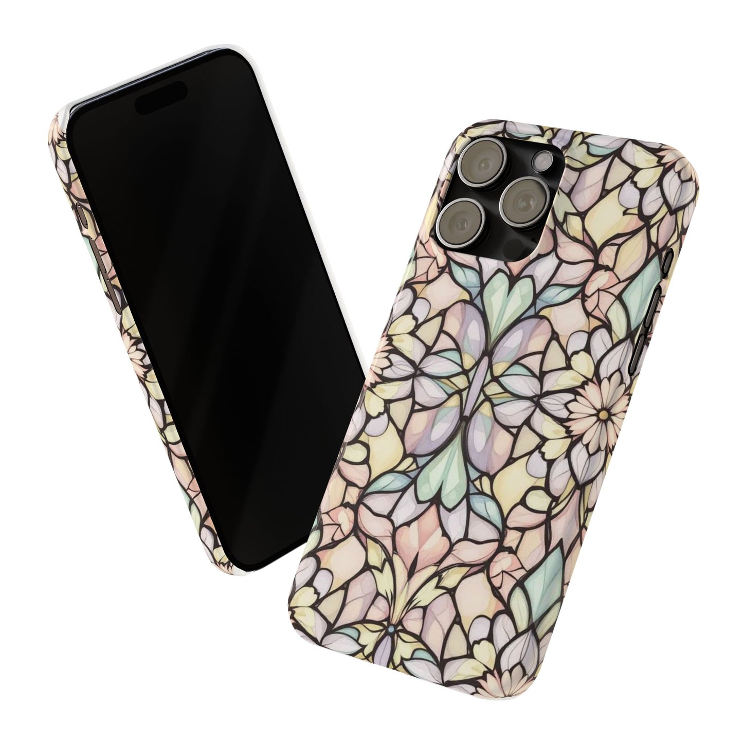 Floral Pattern Slim Phone Case - Perfect Gift for Nature Lovers, Stylish Accessory, Mobile Protection, Unique Design, Spring Vibes