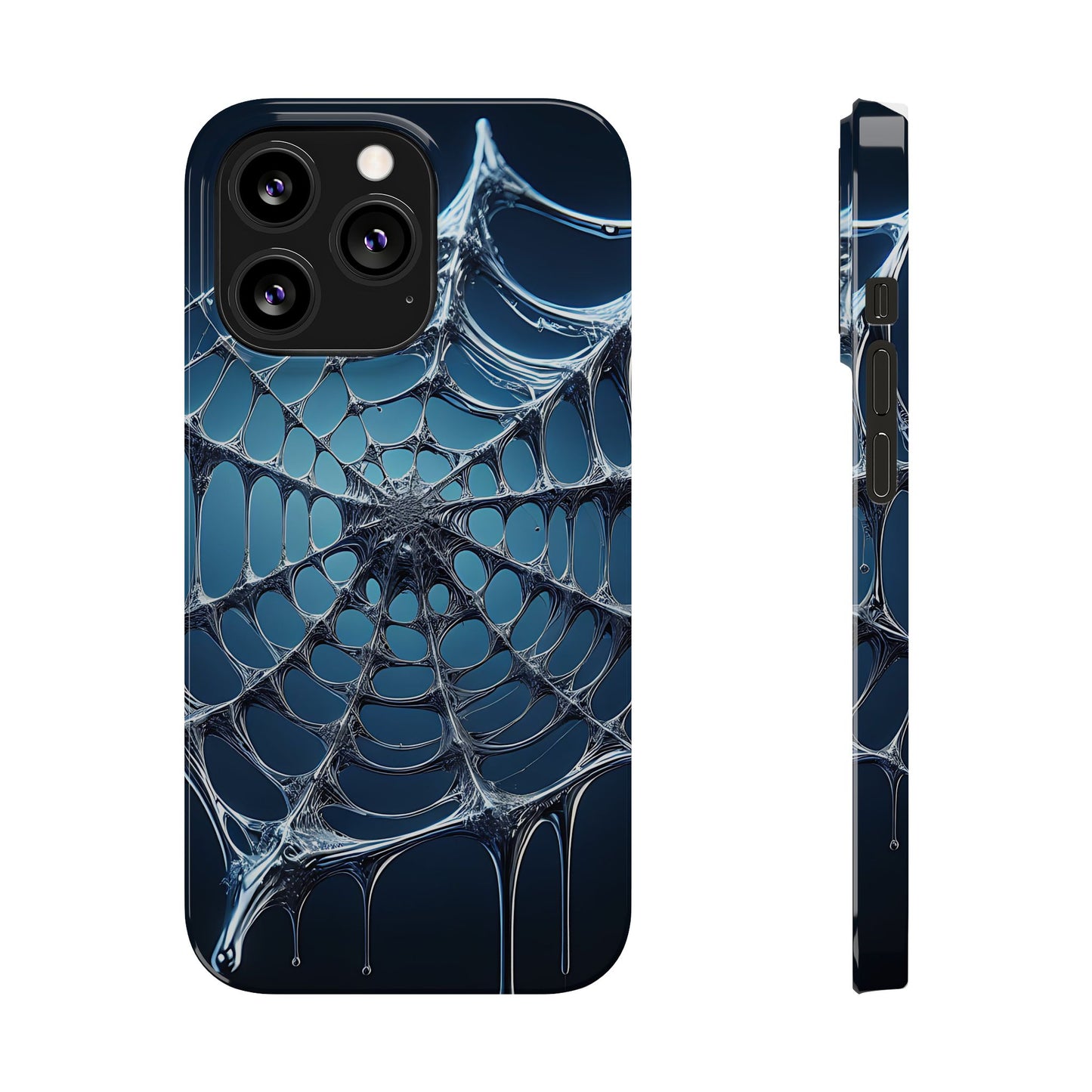 Spider Web Slim Phone Case - Artistic Design for Halloween, Unique Gift, Phone Accessories, Trendy Tech Style, Eco-Friendly Case