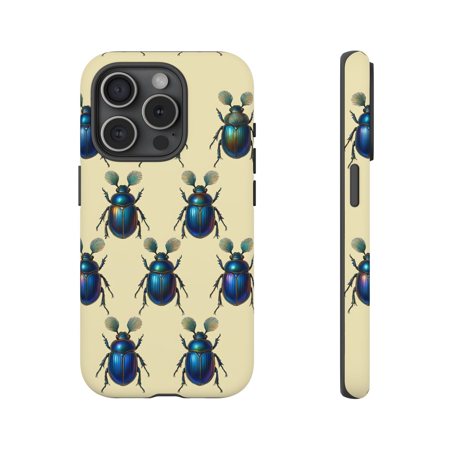 Beetle Tough Phone Case - Nature-Inspired Insect Art, Vintage Bug Pattern Design, Compatible with iPhone, Galaxy, and Google Phones