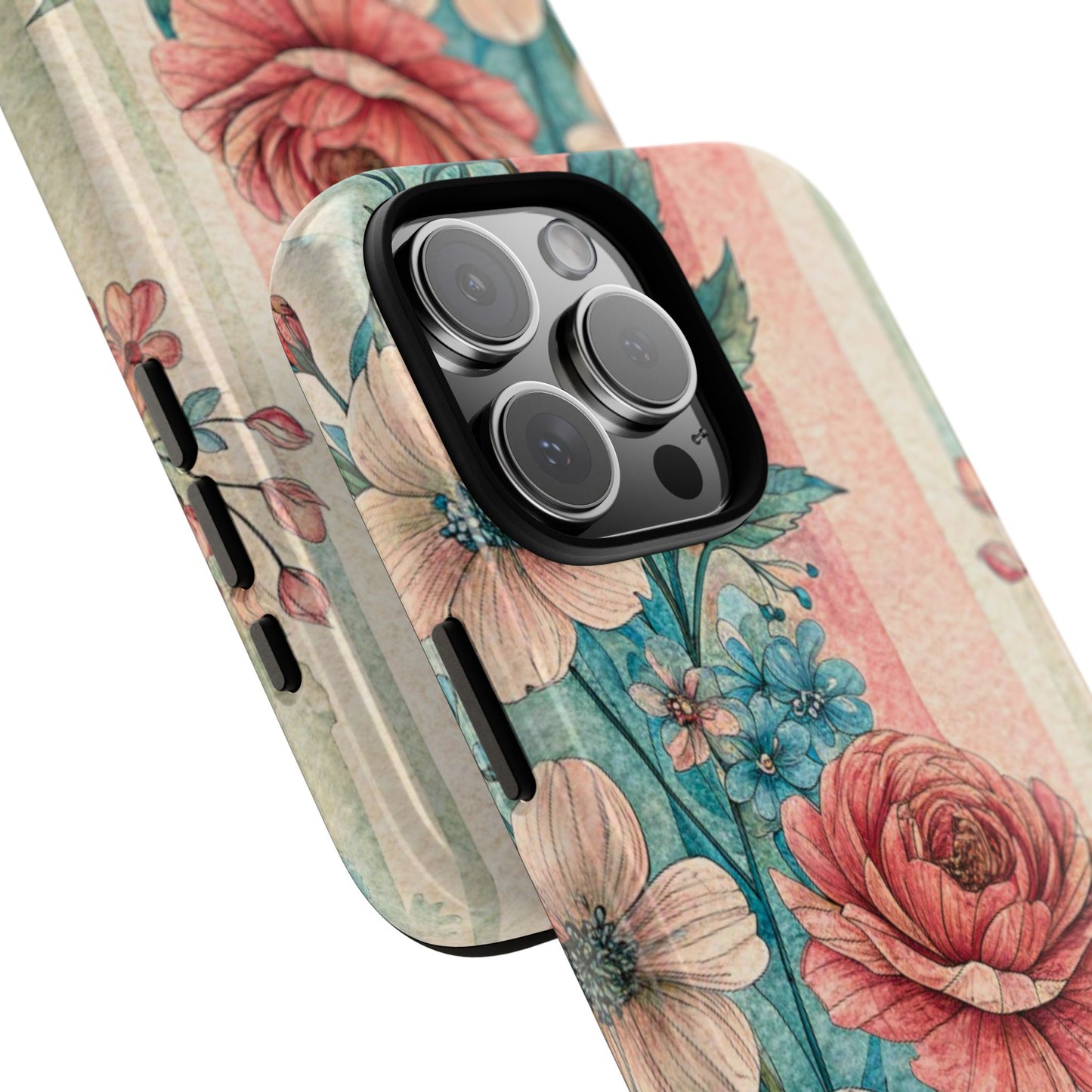 Vintage Floral Phone Case compatible with iPhone 16 pro max plus 15 14 13 12 11 10 9 8 X Samsung Pixel Pastel Roses Gift for Her, Mom,Sister