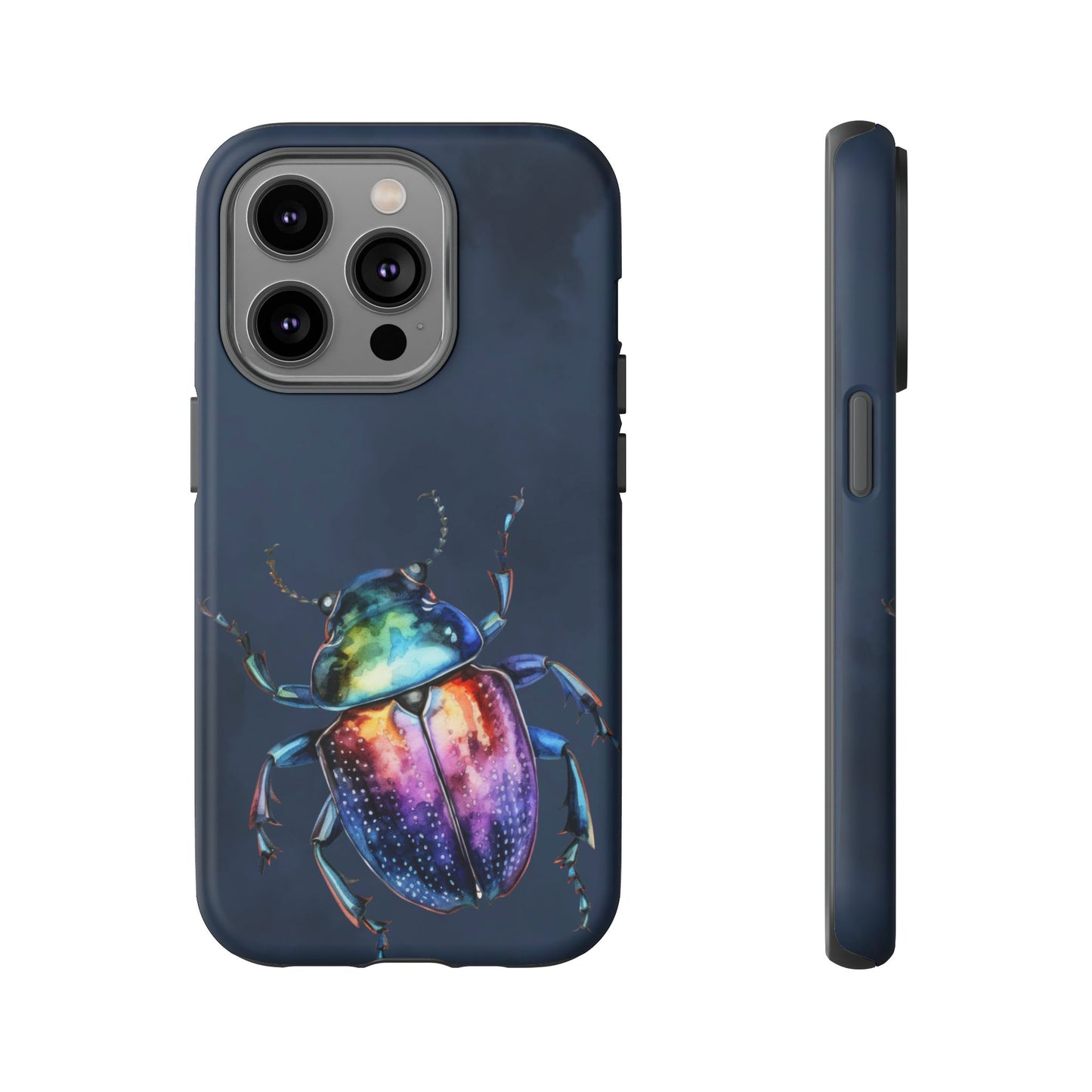 Iridescent Beetle Tough Phone Case - Insect Art Design, Nature-Inspired Pattern, Compatible with iPhone, Galaxy, and Google Phones