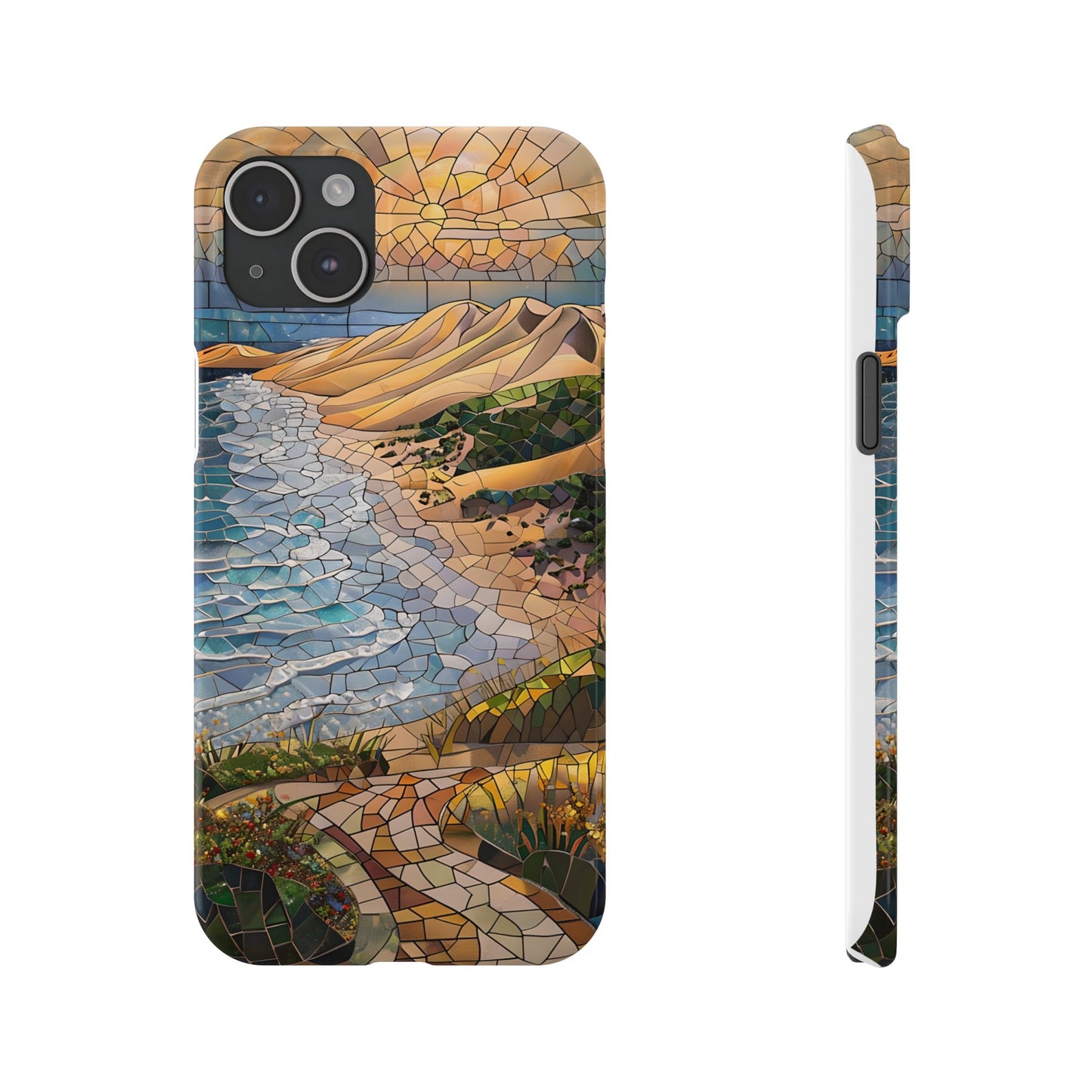 Indiana Dunes National Park Michigan Slim Phone Case, Mosaic Phone Case, East U.S. Nature Art, Coastal Chic, Ocean Lovers, Nature Inspired