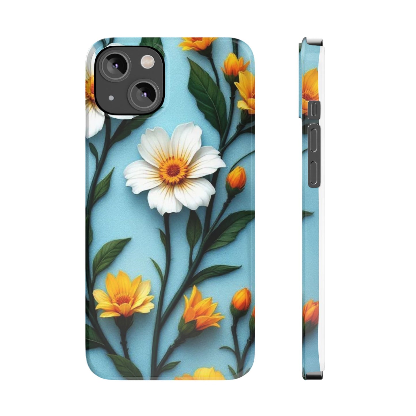 Floral Slim Phone Case, Smartphone Accessories, Gift for Her, Nature Lover Gift, Spring Decor, Cute Phone Cover