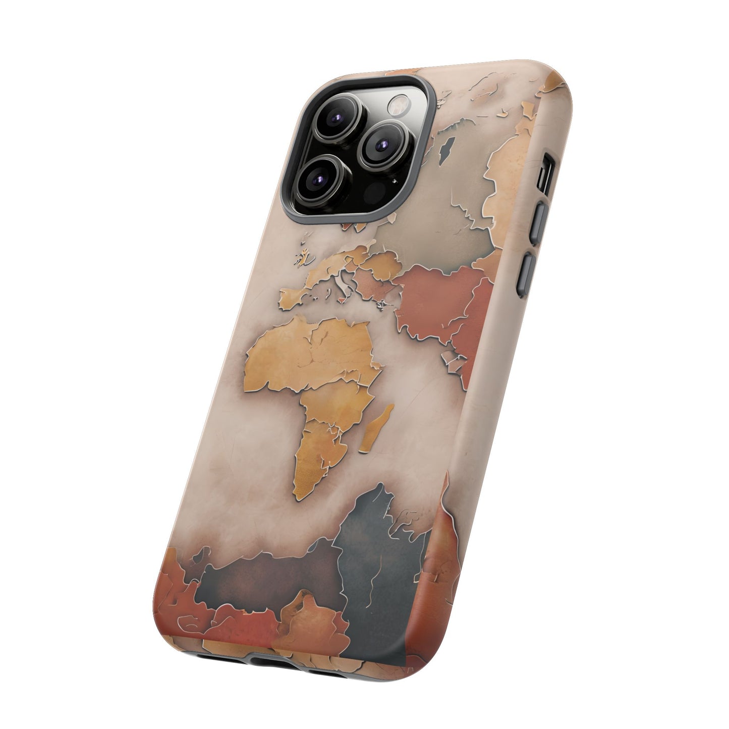 Vintage World Map Phone Case - Old World Travel Aesthetic - Antique Earth Globe Tough Phone Cover - Compatible with iPhone, Galaxy, Google