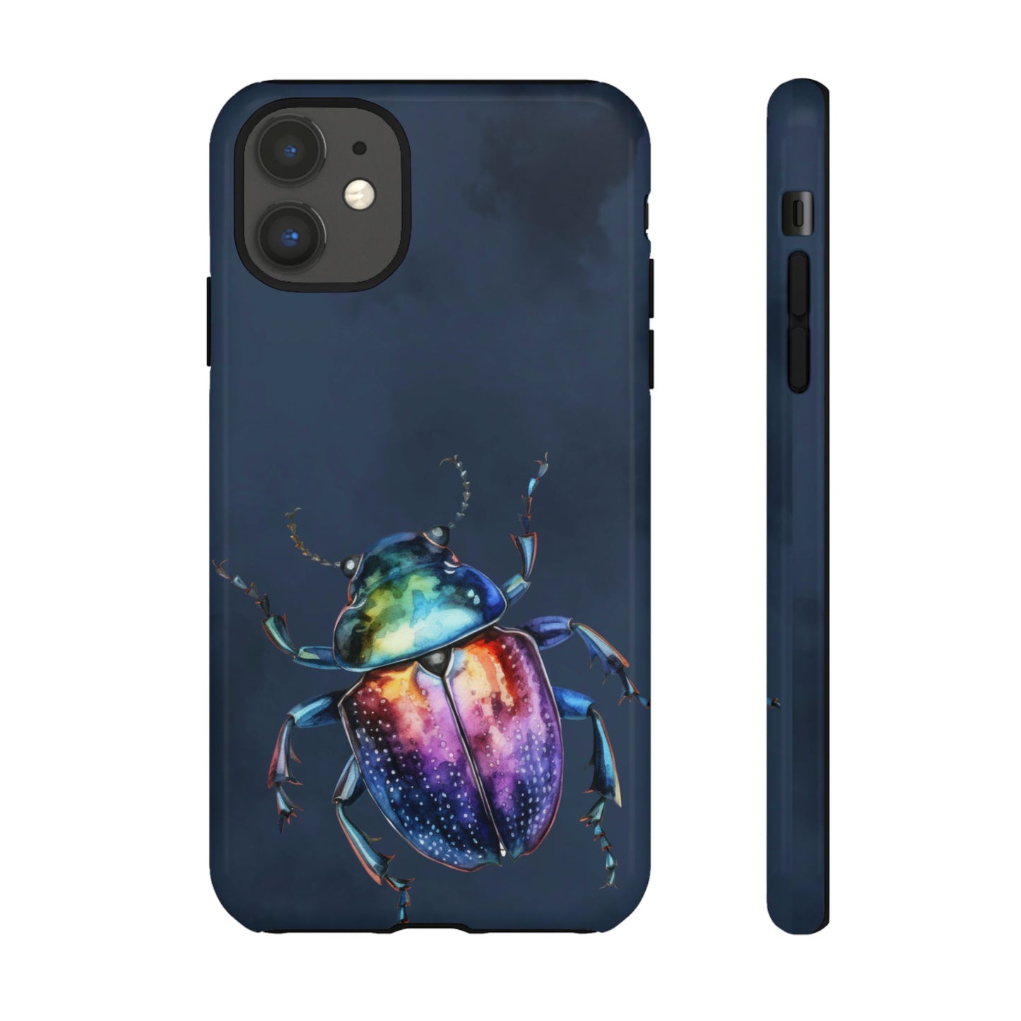 Iridescent Beetle Tough Phone Case - Insect Art Design, Nature-Inspired Pattern, Compatible with iPhone, Galaxy, and Google Phones