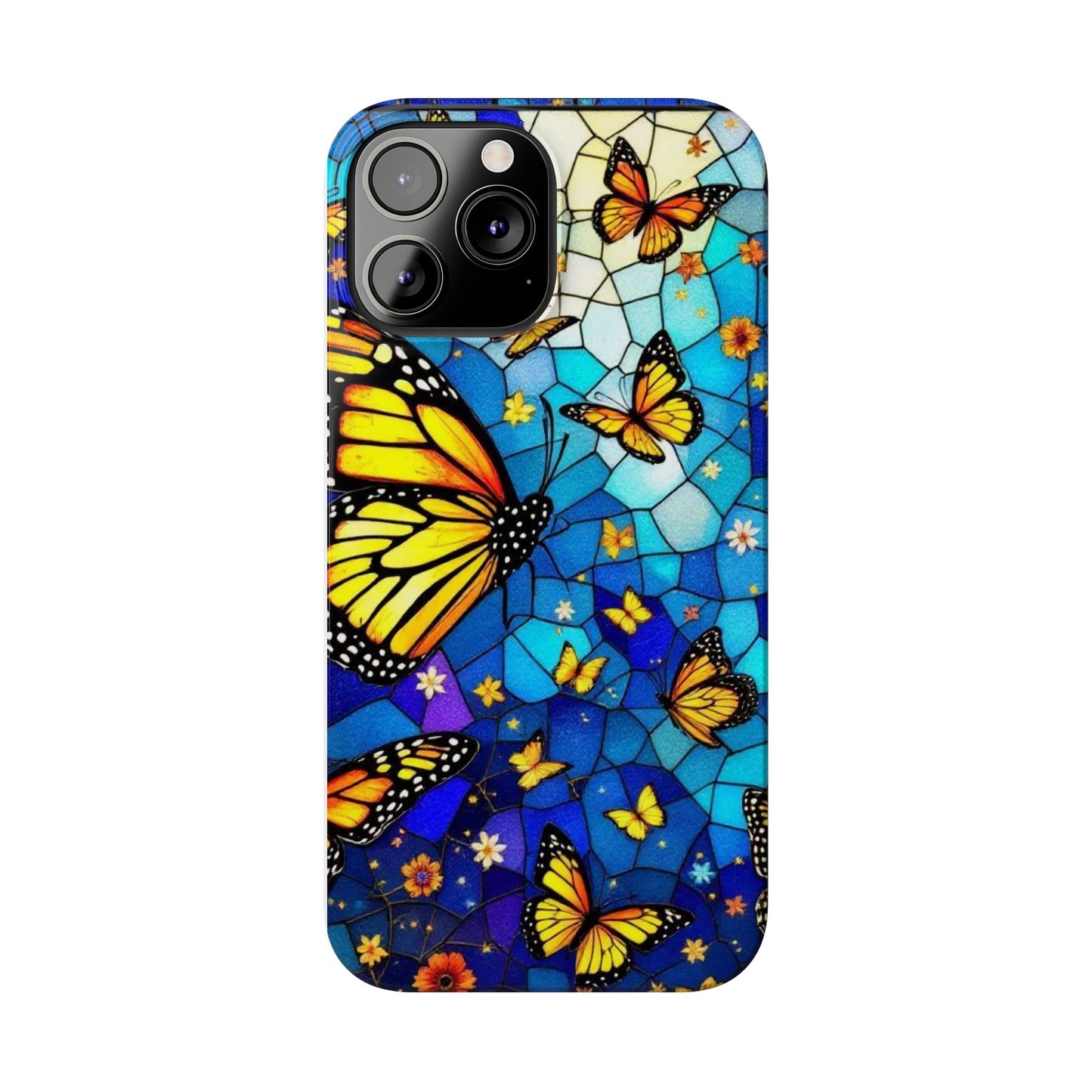 Butterfly Garden Slim Phone Case - Colorful Floral Design, Gift for Nature Lovers, Birthday Surprise, Eco-Friendly, Summer Vibes