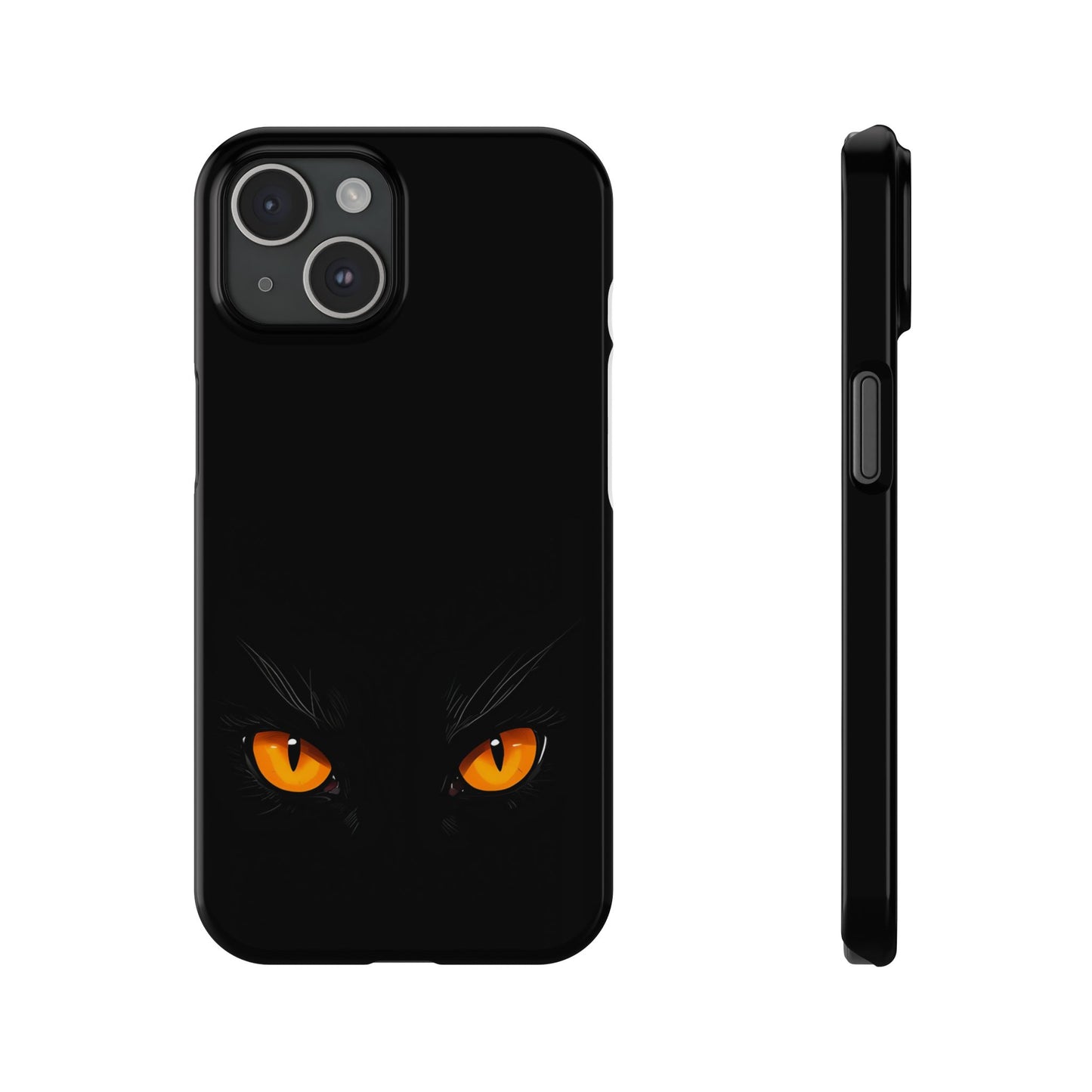 Black Cat Slim Phone Case - Gothic Halloween Aesthetic, Subtle Spookycore Aesthetic, Compatible with iPhone, Galaxy, and Google Phones