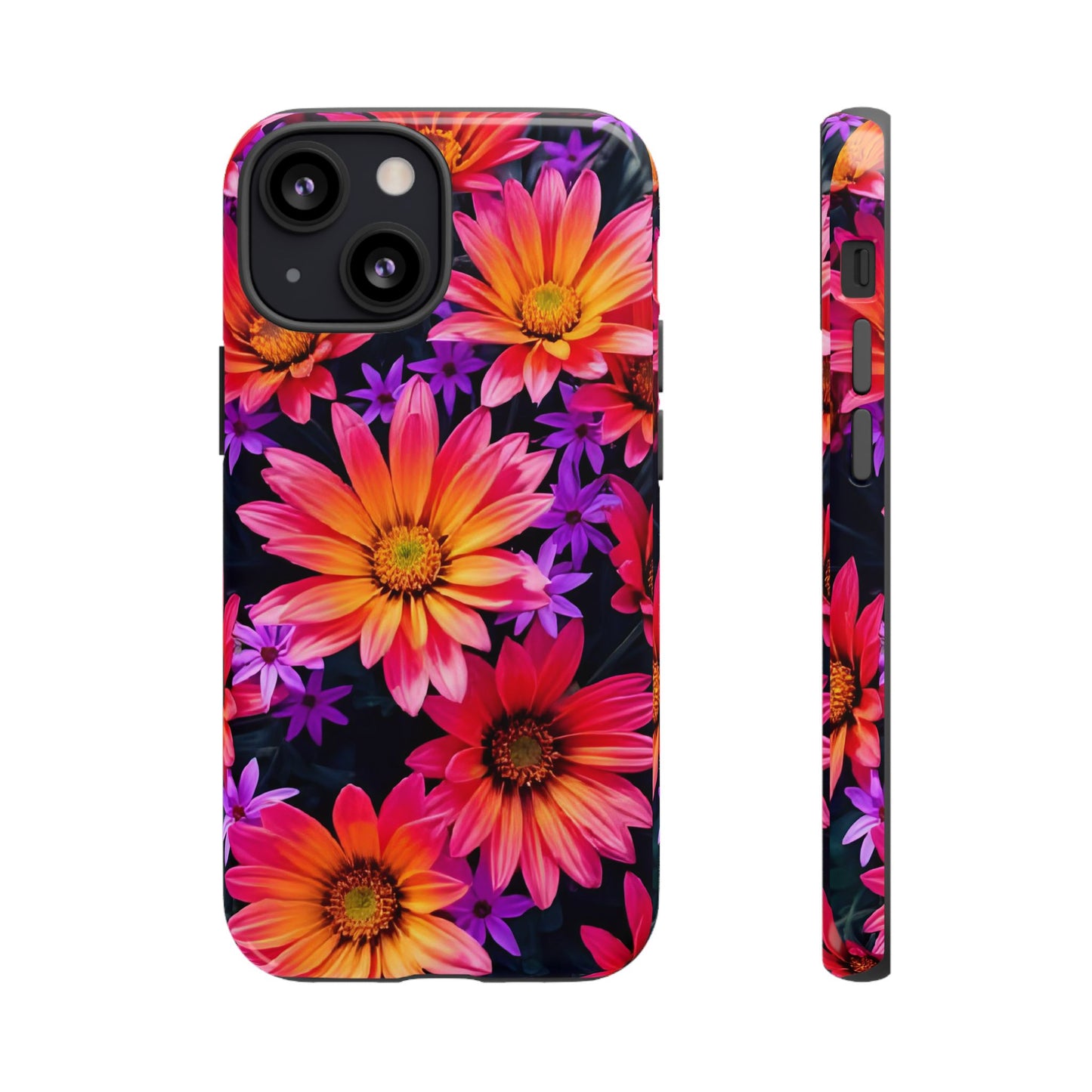 Bold Garden Flower Tough Phone Case - Colorful Floral Print, Bright Botanical Aesthetic, Compatible with iPhone, Galaxy, and Google Phones