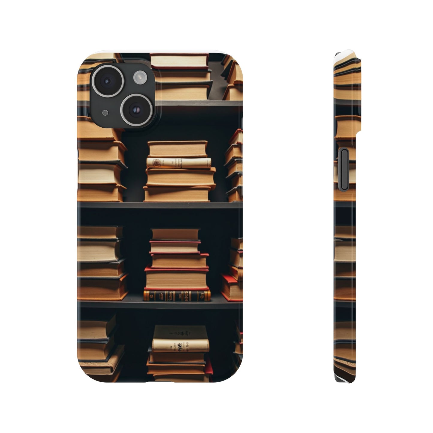 Bookshelf Slim Phone Cases, Literary Gift, Book Lover Accessory, School Supplies, Unique Phone Cover for Readers