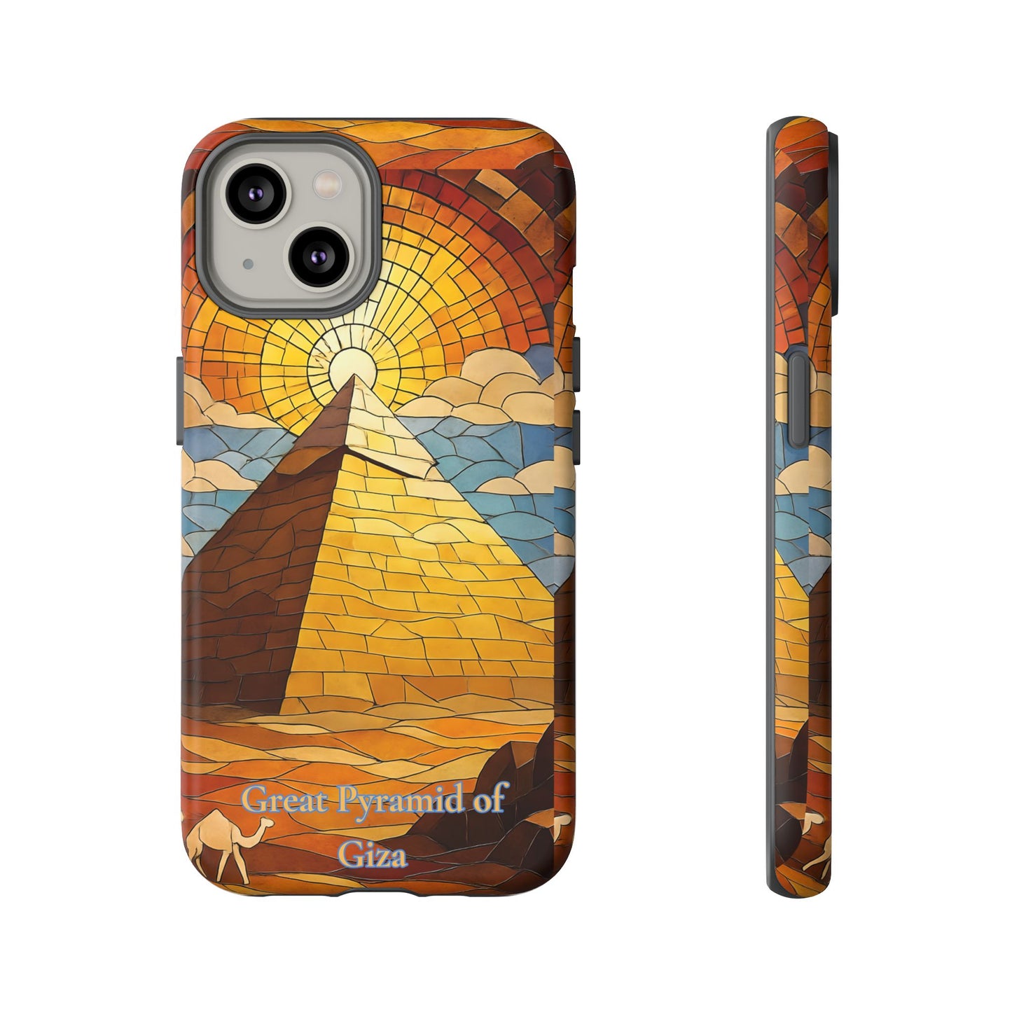 Great Pyramid of Giza Tough Phone Case - Ancient Egypt Aesthetic, World Wonder Art Design, Compatible with iPhone, Galaxy, and Google Phones