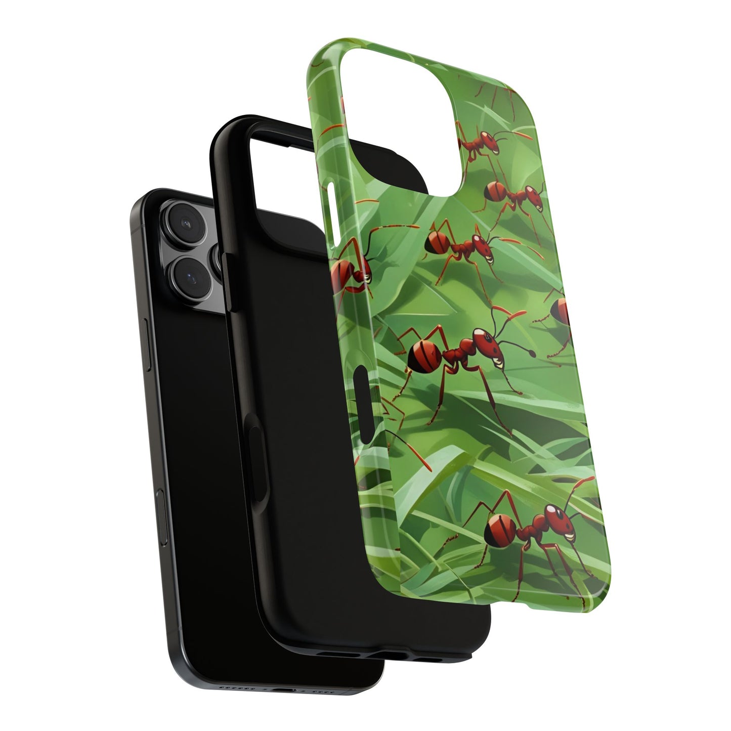 Marching Ant Pattern Tough Phone Case - Realistic Insect Art, Minimalist Nature Aesthetic, Compatible with iPhone, Galaxy, and Google Phones