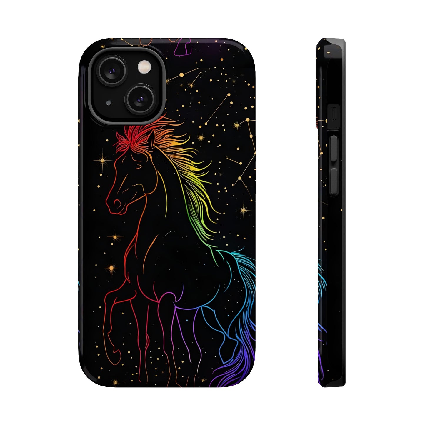 Year of the Horse Neon Art Magnetic Phone Case, Chinese Zodiac 2026 Design, compatible with iPhone 17 16 15 14 13