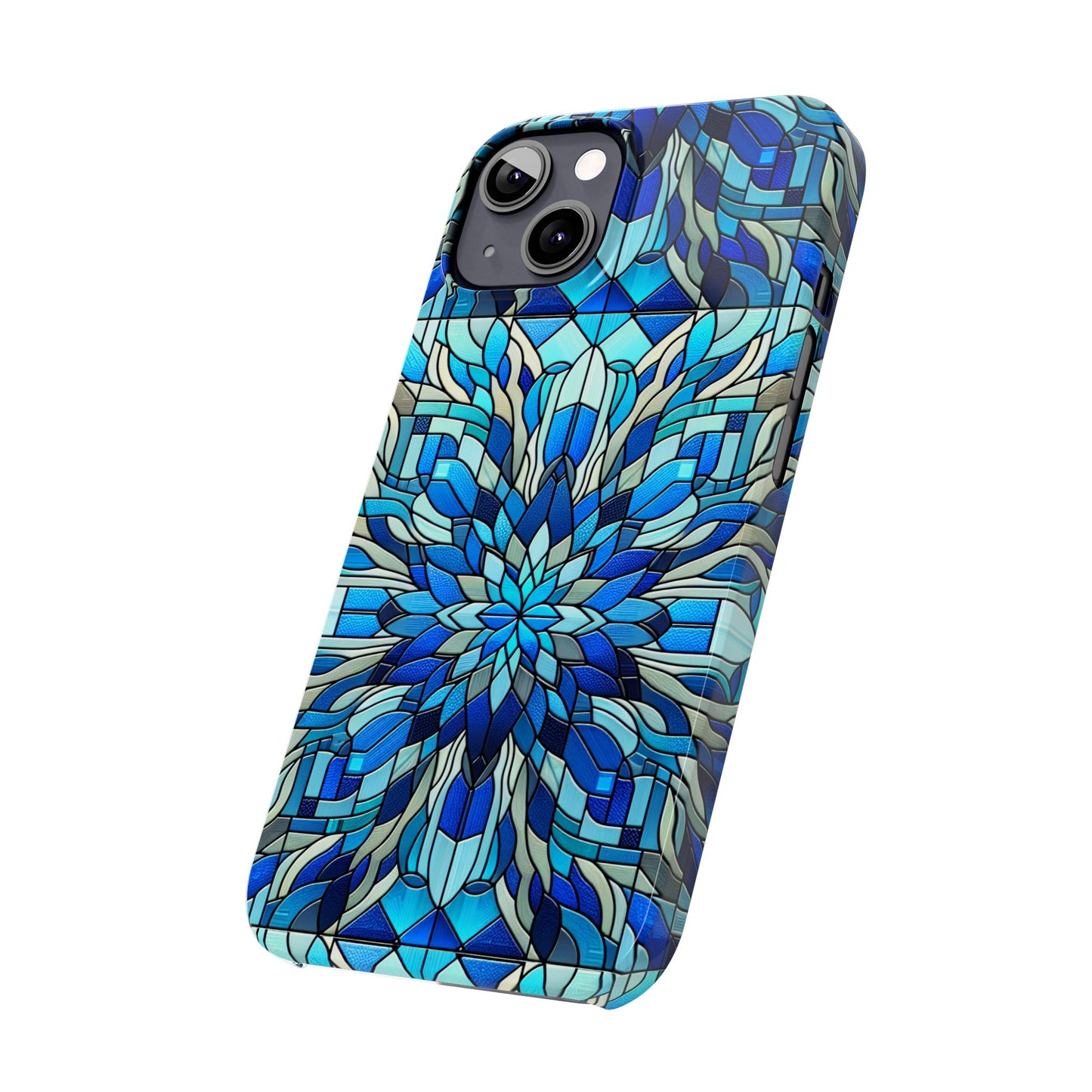 Stained Glass Slim Phone Cases, Floral Phone Covers, Unique Gifts, Artistic Phone Skins, Smartphone Accessories, Stylish Cases