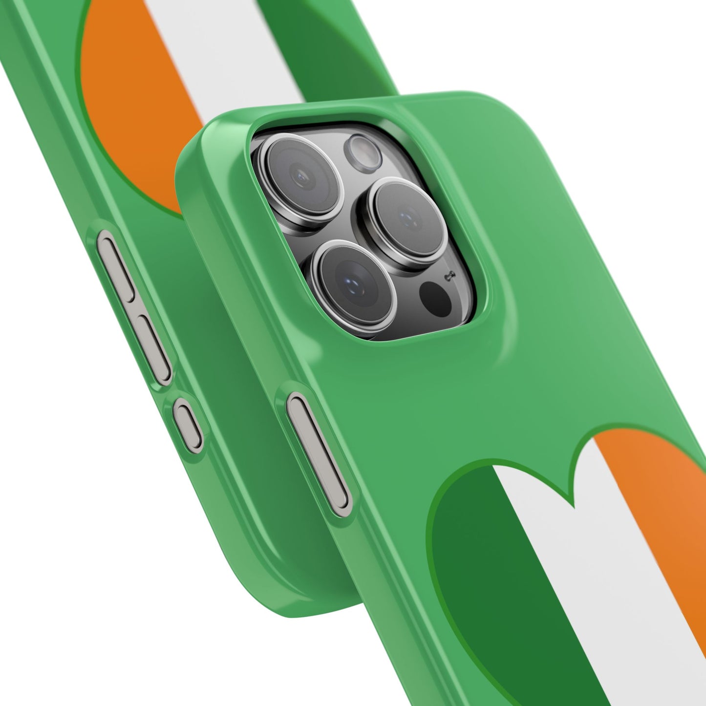 Ireland Heart Flag Slim Phone Case, St. Patrick Design Phone Cover, Compatible with iPhone 17, 16, 15, 14, 13, 12, 11