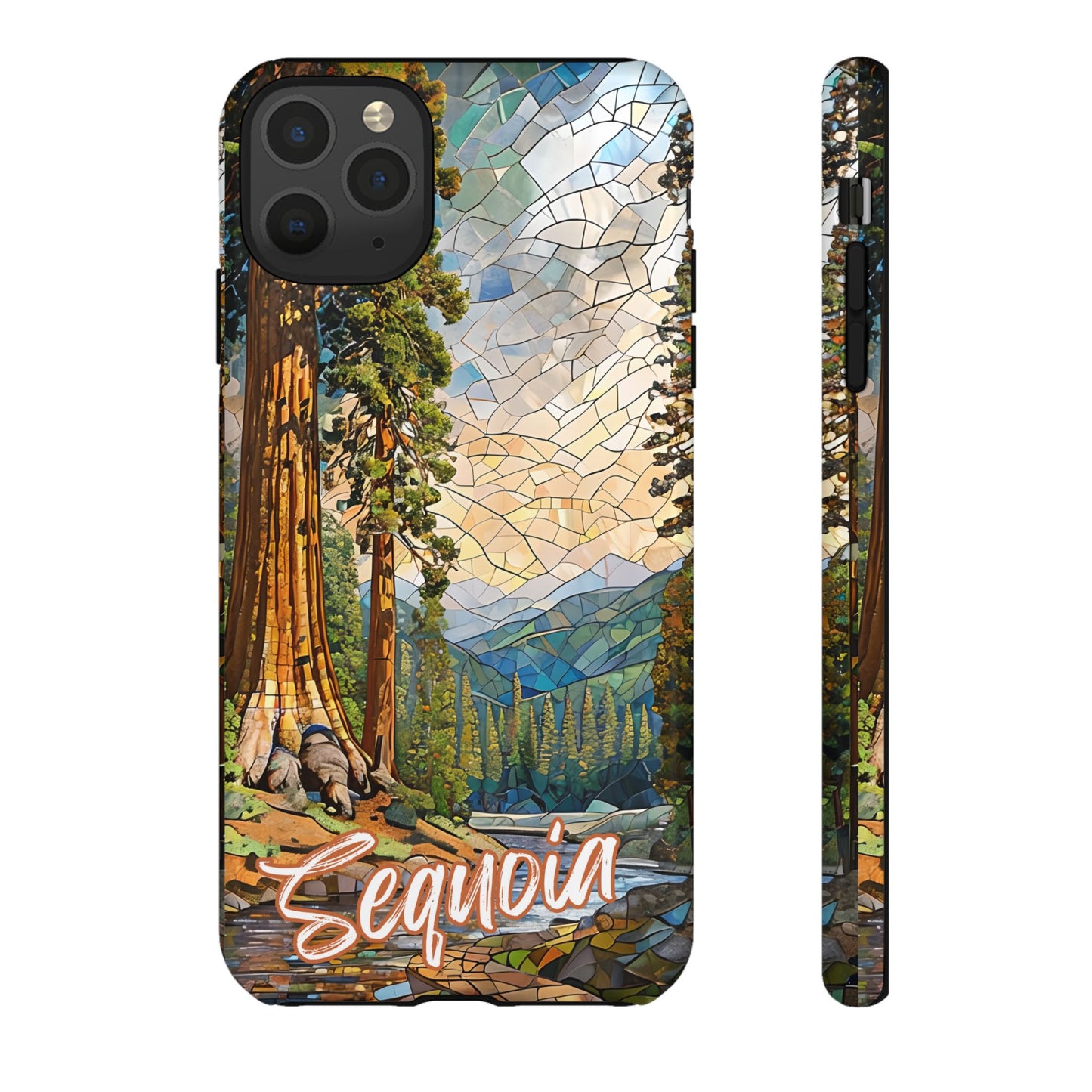 Sequoia National Park Northern California Phone Case, Mosaic Phone Case, Mountain Nature Art, National Park Gift, Scenic Forest Phone Cover