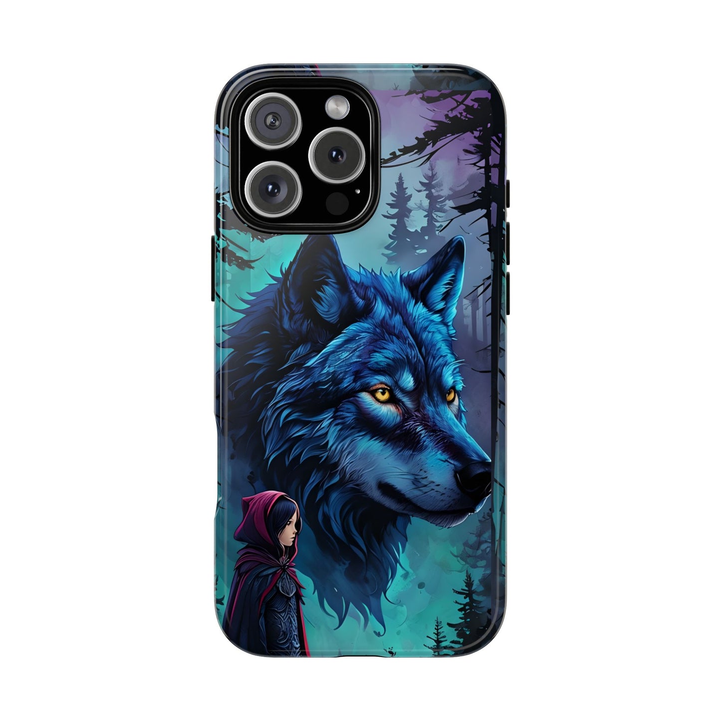 Little Red Riding Hood Wolf Phone Case - Fairytale Halloween Tough Case, Forest Witchcore Aesthetic, Compatible with iPhone, Galaxy, Google