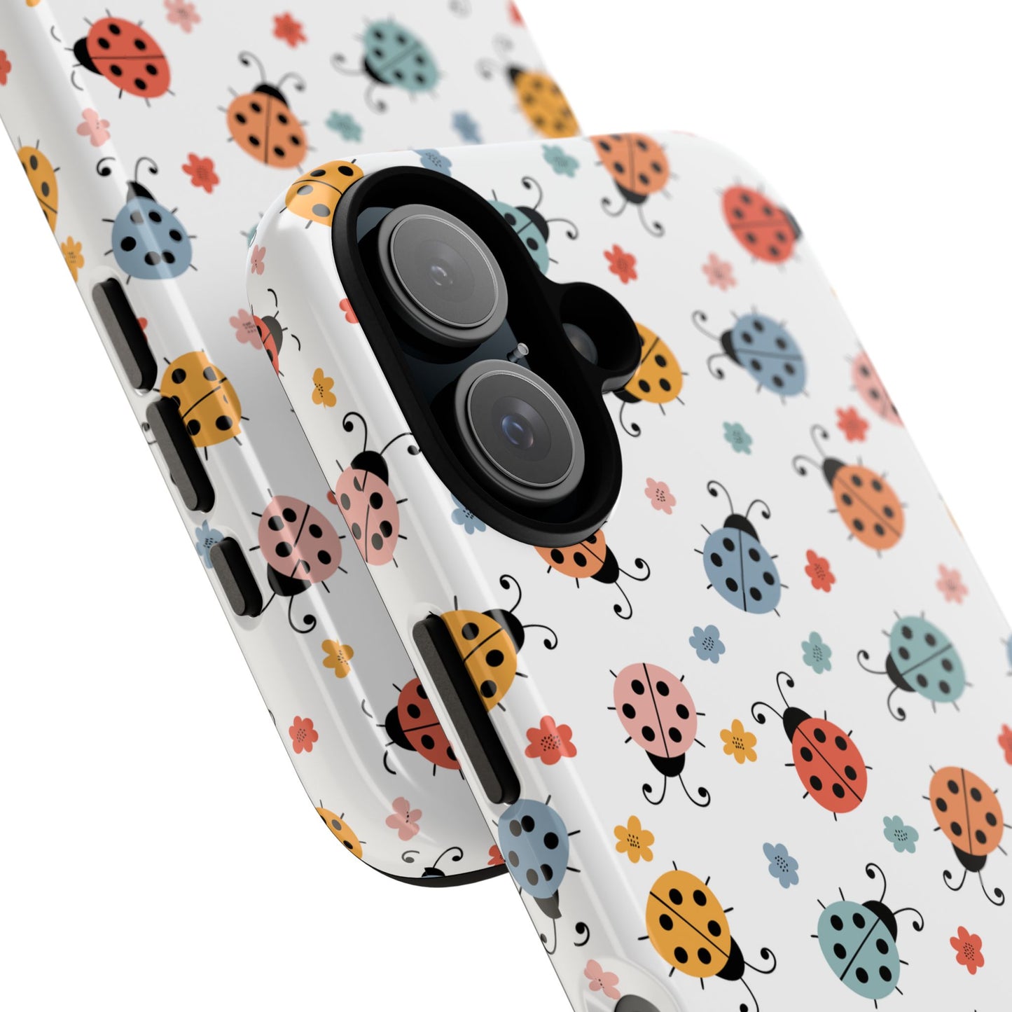 Ladybug Tough Phone Case - Cute Insect Aesthetic, Nature-Inspired Pattern Art, Compatible with iPhone, Galaxy, and Google Phones