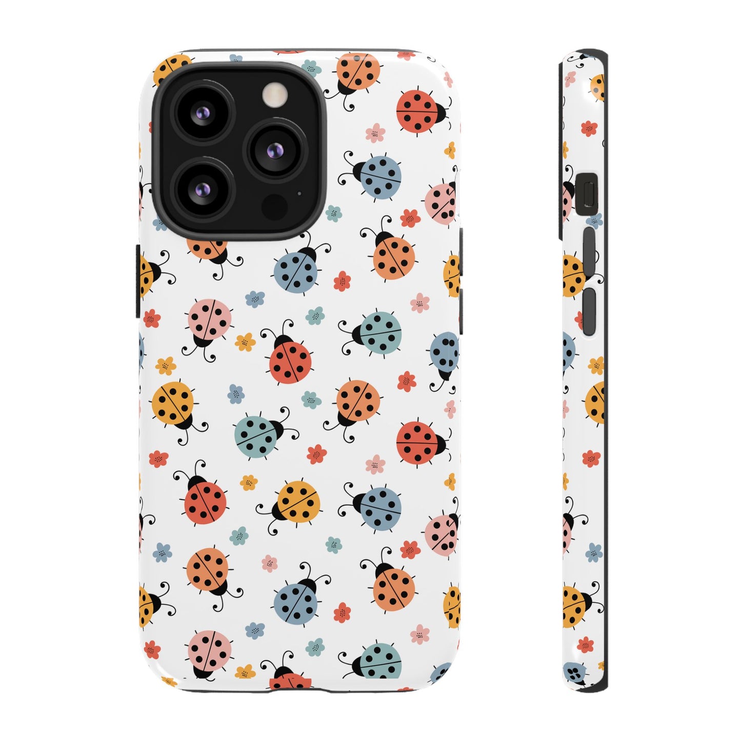 Ladybug Tough Phone Case - Cute Insect Aesthetic, Nature-Inspired Pattern Art, Compatible with iPhone, Galaxy, and Google Phones