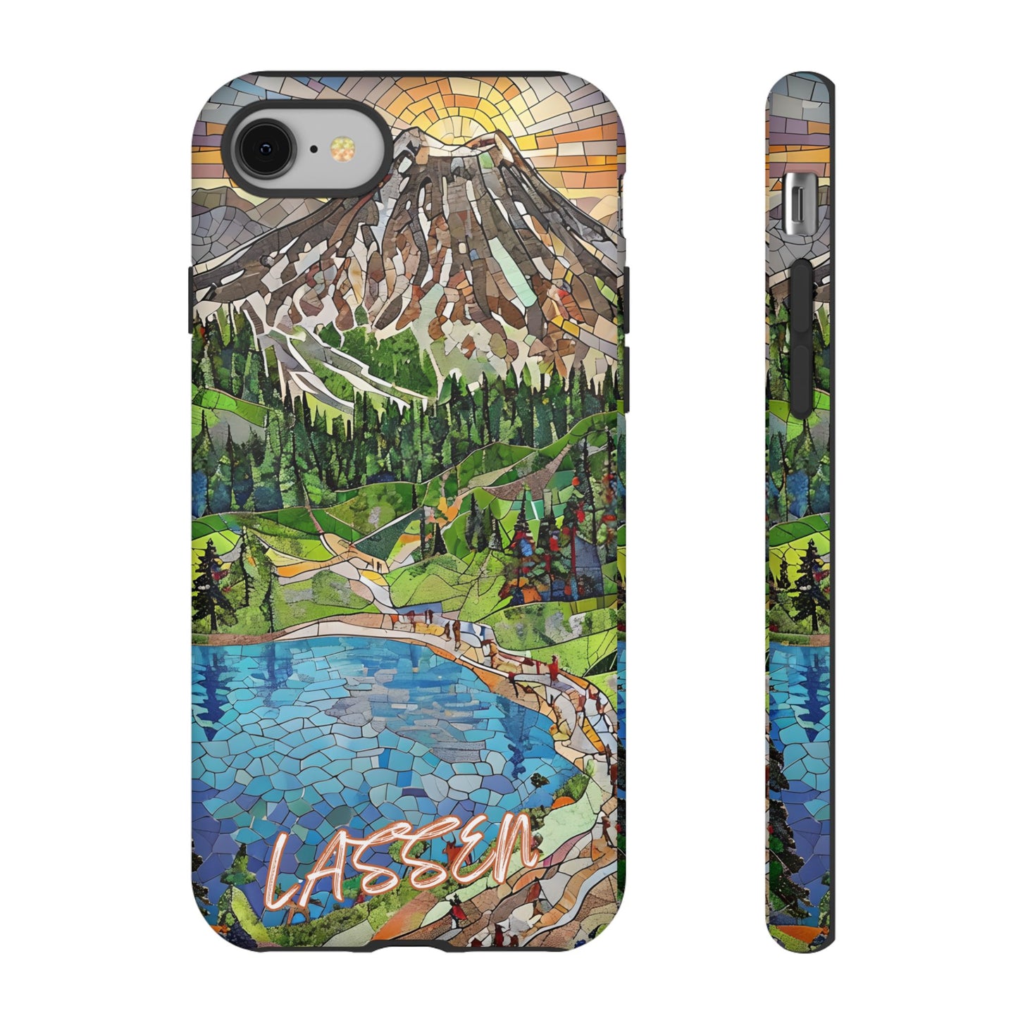 Lassen Volcanic National Park California Phone Case, Mosaic Phone Case, Mountain Nature Art, National Park Gift, Scenic Forest Phone Cover