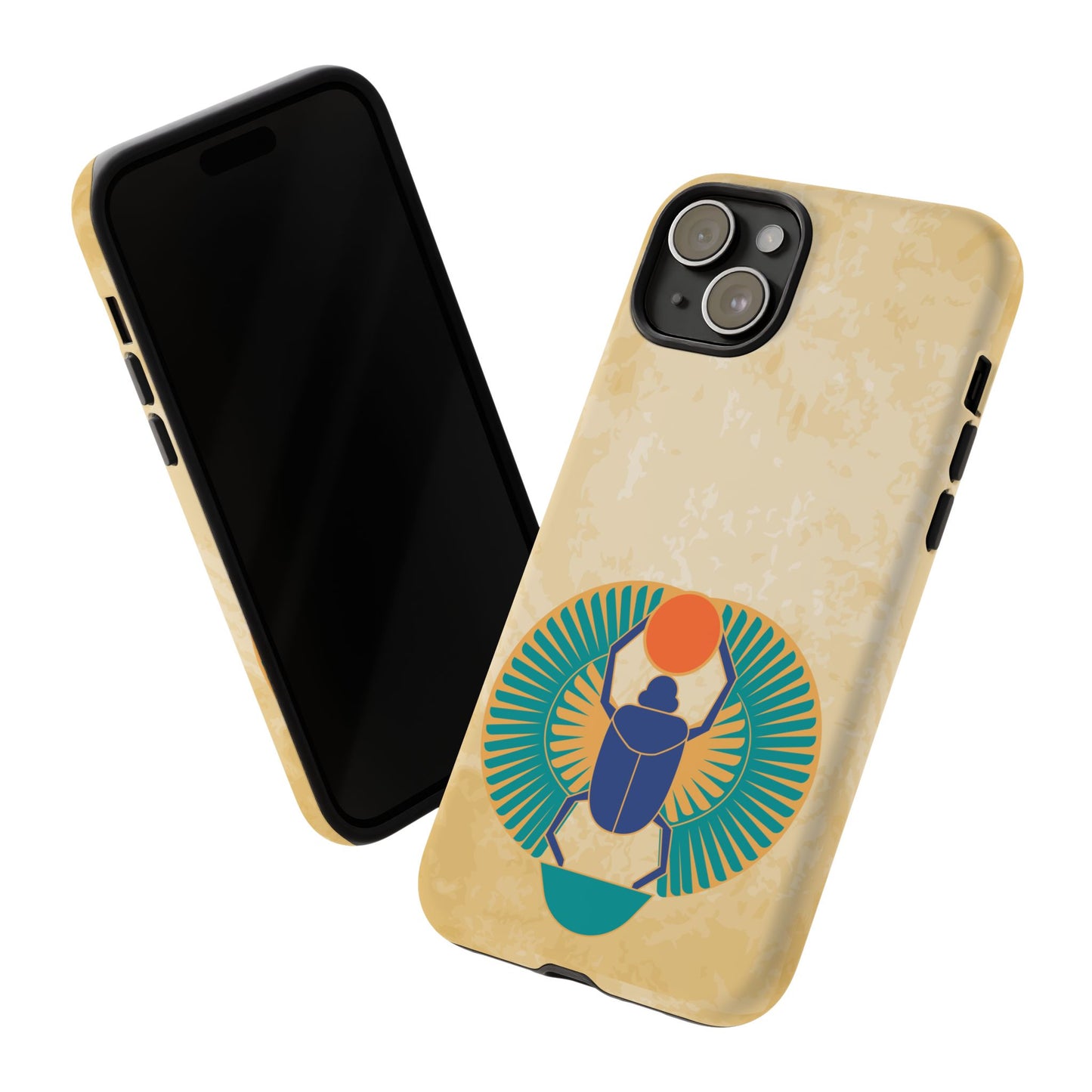 Ancient Egyptian Scarab Beetle Tough Phone Case - Symbol of Rebirth Design, Mythological Art, Compatible with iPhone, Galaxy, and Google