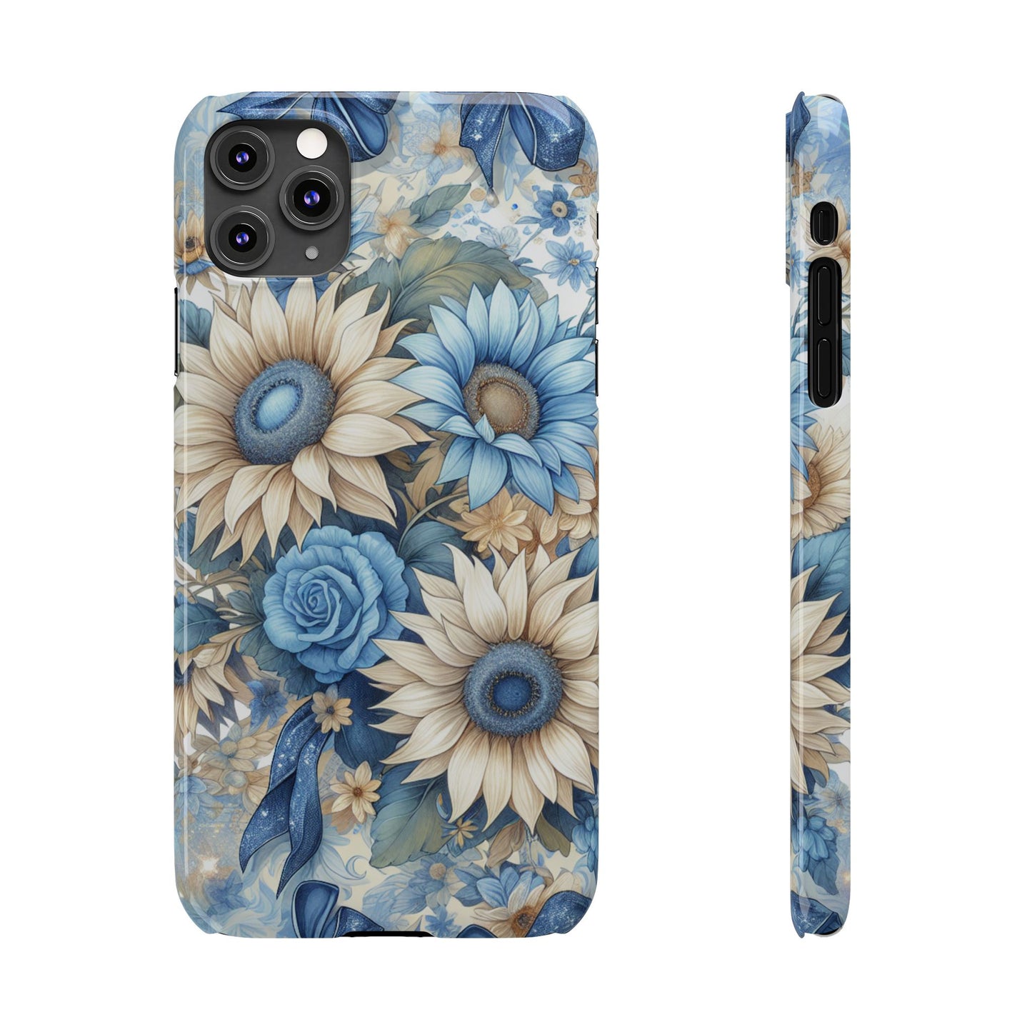 Floral Slim Phone Cases - Vibrant Sunflower Design, Flower Phone Cover, Aesthetic Gift, Spring Accessory, Nature Lover's Essential