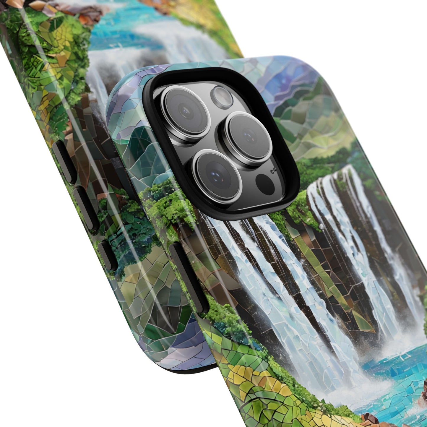 Haleakala National Park Phone Case, Mosaic Phone Case, Hawaii Nature Art National Park Gift Scenic Waterfall Phone Cover Landscape Aesthetic