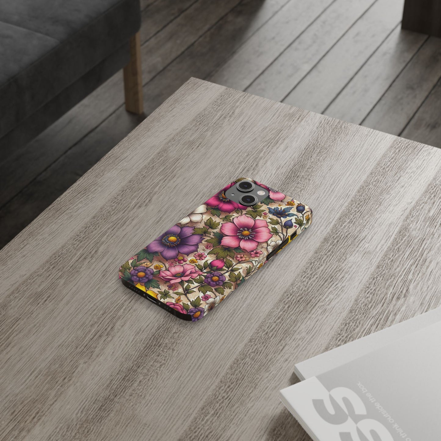 Floral Slim Phone Case - Vibrant Flower Design, Unique Floral iPhone Cover, Flower Phone Case, Gift for Her, Stylish Accessories