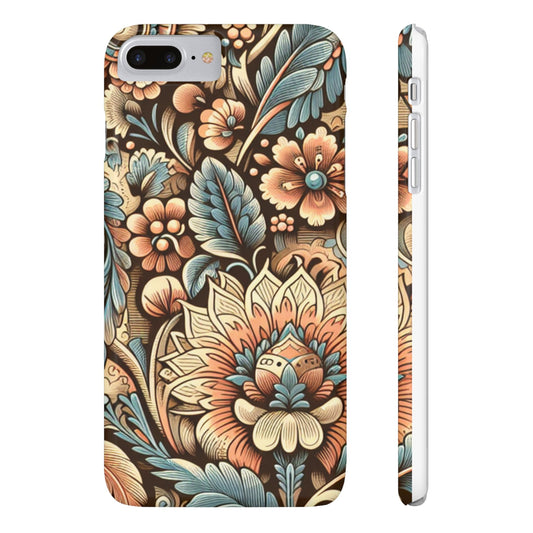 Floral Slim Phone Case, Boho Chic Phone Cover, Stylish Gift for Her, Spring and Summer Accessory, Trendy Phone Protector